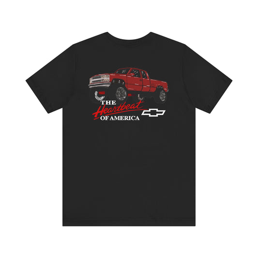 Heartbeat America Tee, Unisex Short Sleeve T-Shirt, Casual Vintage Style,