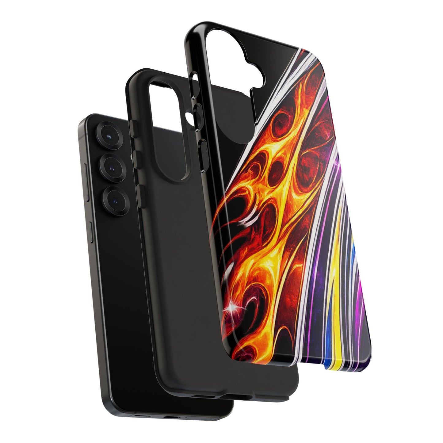 Flaming Abstract Stripes Tough Case | Colorful Phone Cover