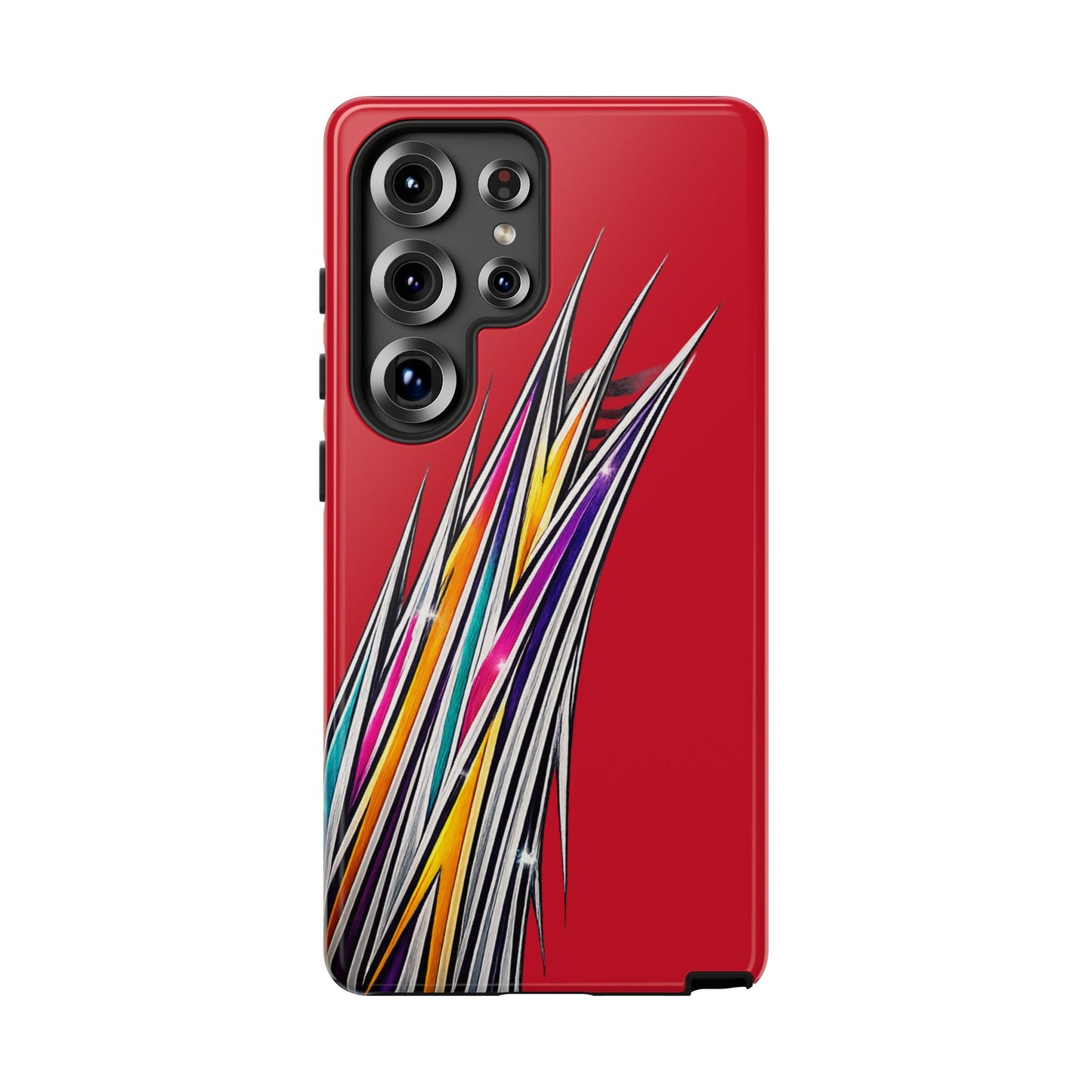 Colorburst Pinstripe Phone Case | Red Abstract Racing Stripe