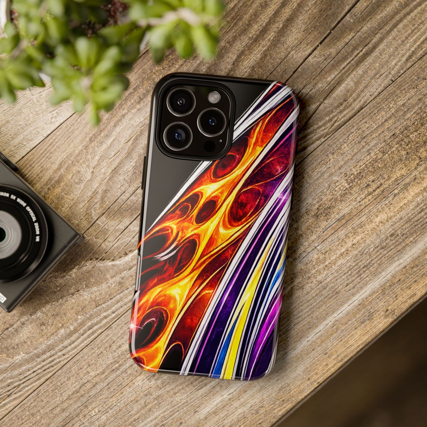 Flaming Abstract Stripes Tough Case | Colorful Phone Cover