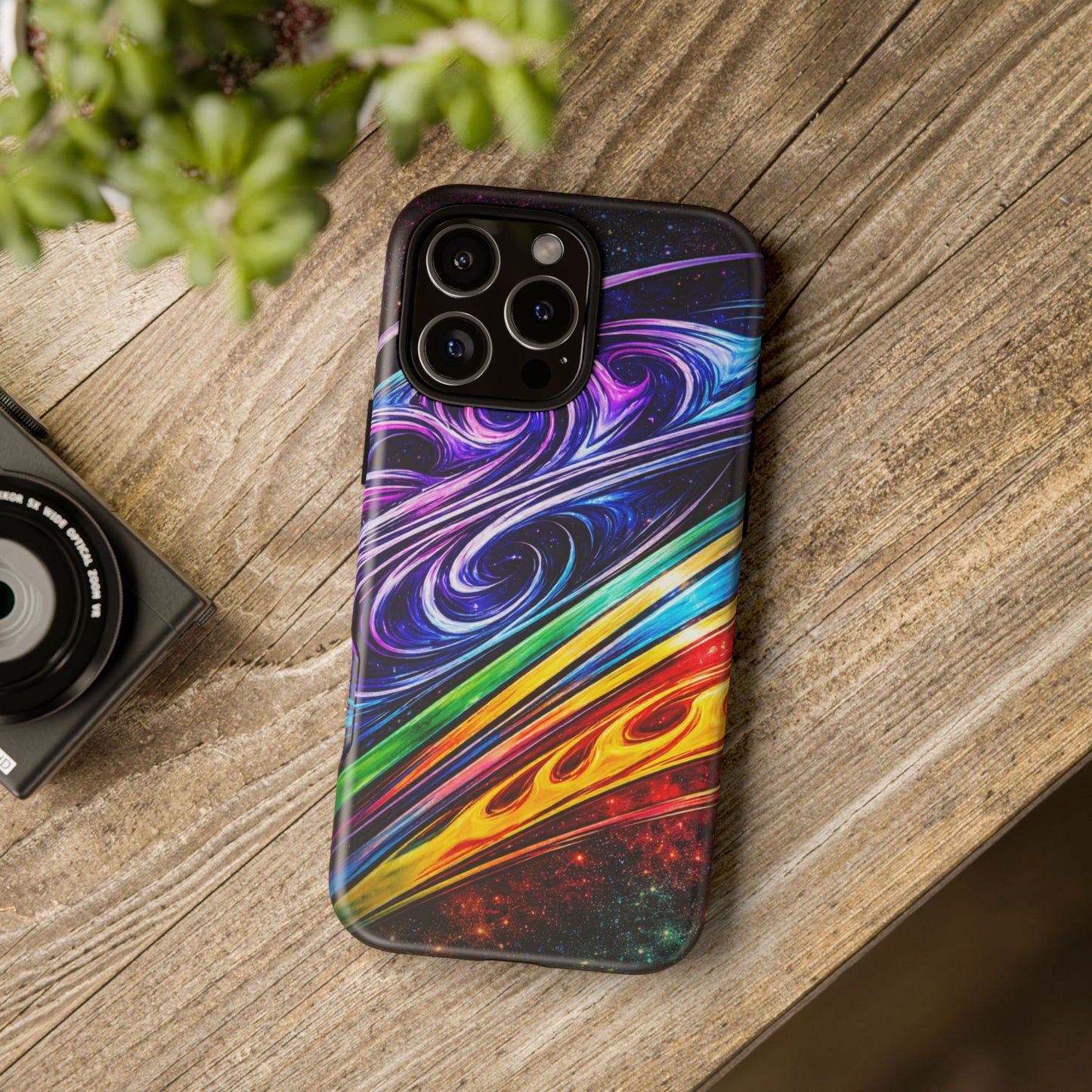 Abstract Cosmic Swirls phone case | Galaxy Rainbow Protective Case
