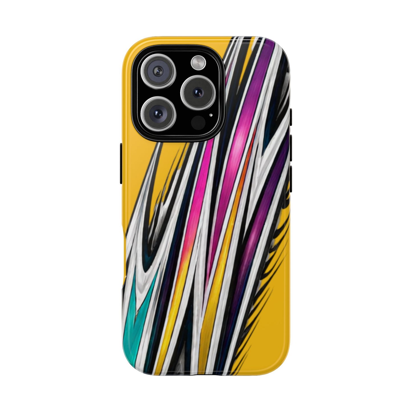 Yellow Abstract Stripes Phone Case | Tough Protective Phone Case
