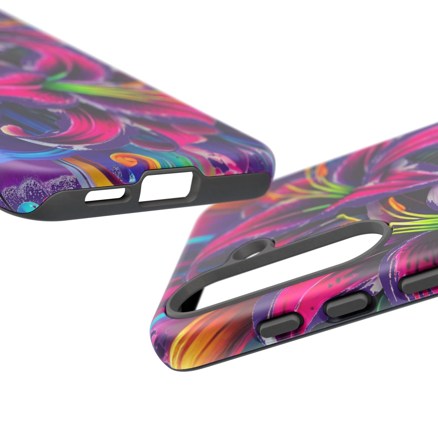 Neon Lily Illustration Tough Case | Floral Phone Cover