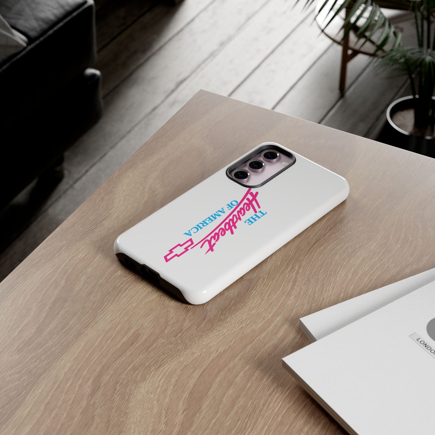 White  “The Heartbeat of America” Retro Chevy Logo, Slim Protective Cover