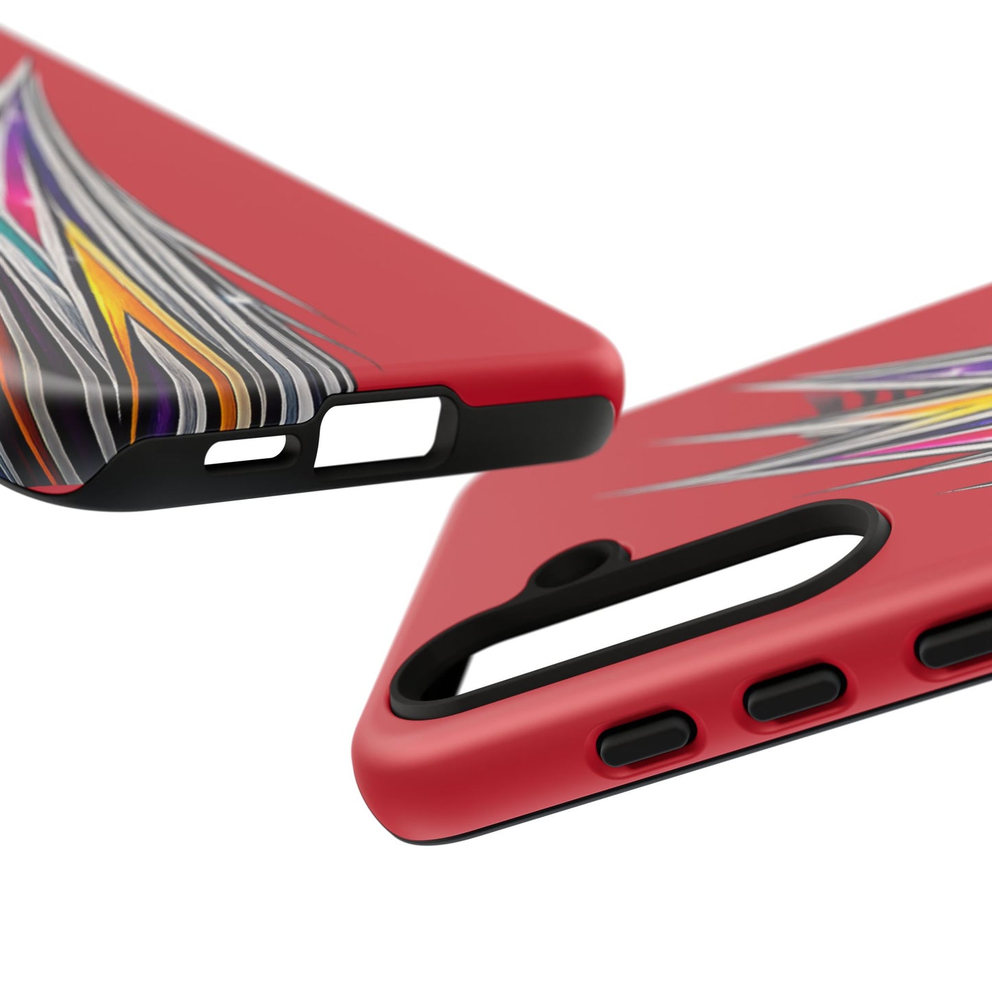 Colorburst Pinstripe Phone Case | Red Abstract Racing Stripe
