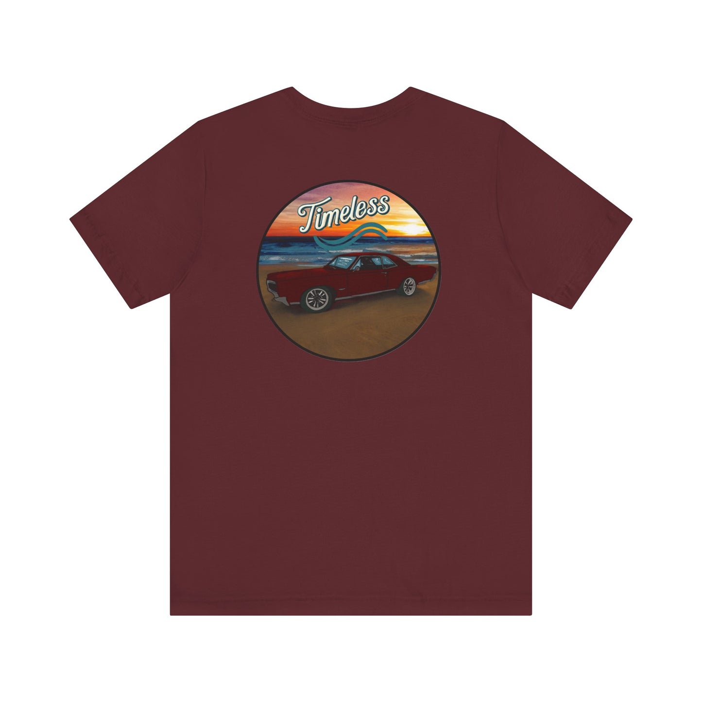 Vintage GTO on Beach Unisex Tee, Muscle Car Lover Gift, Classic Car Enthusiast
