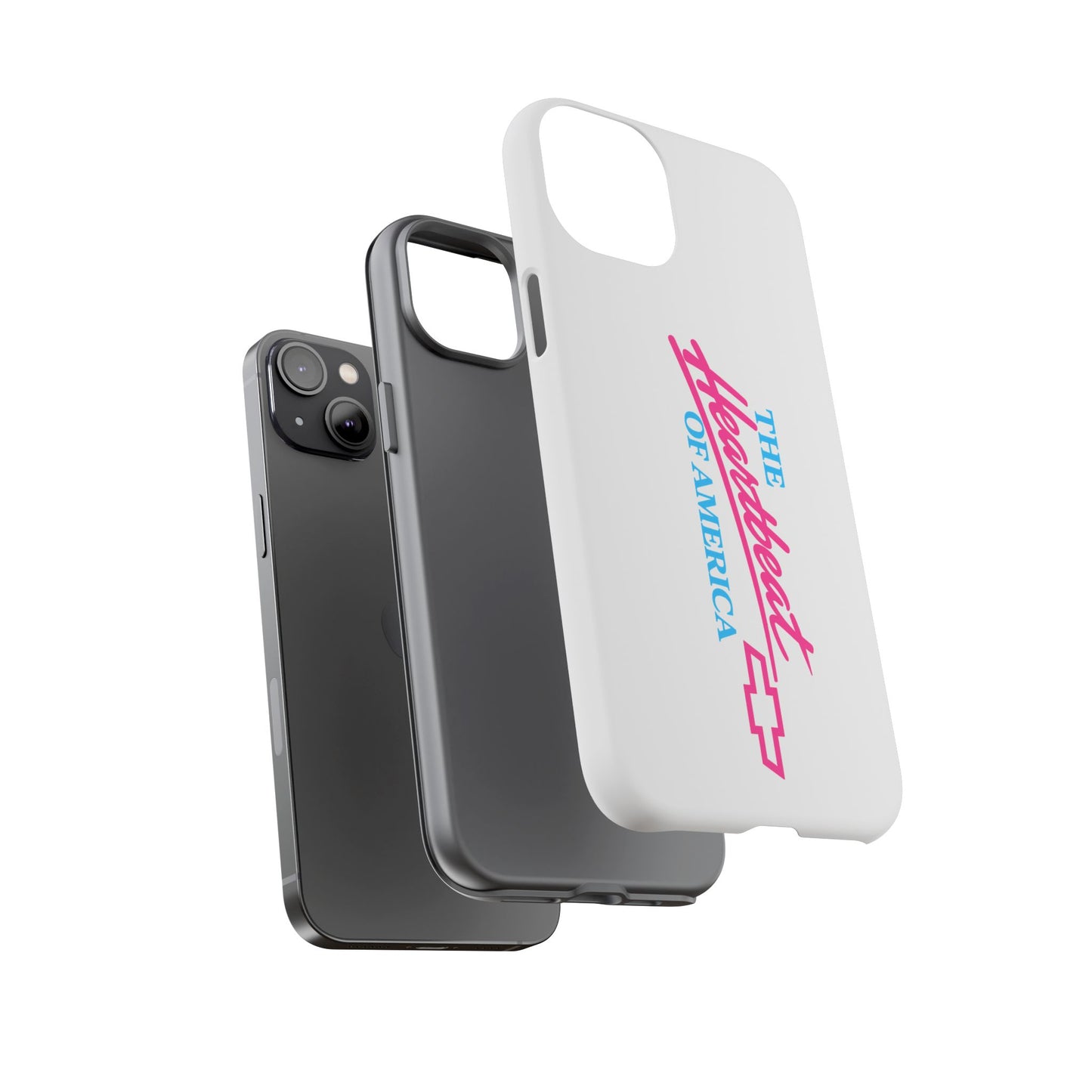 White  “The Heartbeat of America” Retro Chevy Logo, Slim Protective Cover