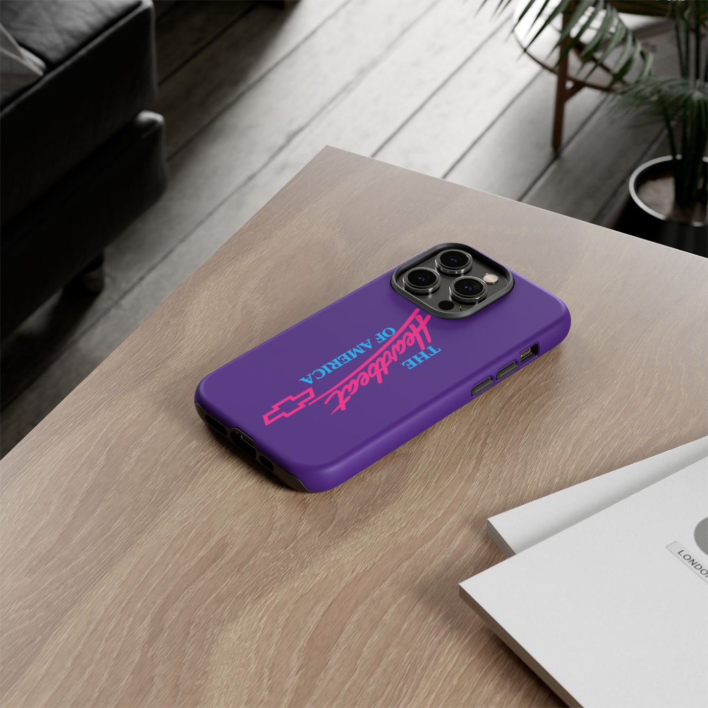 Purple  “The Heartbeat of America” Retro Chevy Logo, Slim Protective Cover