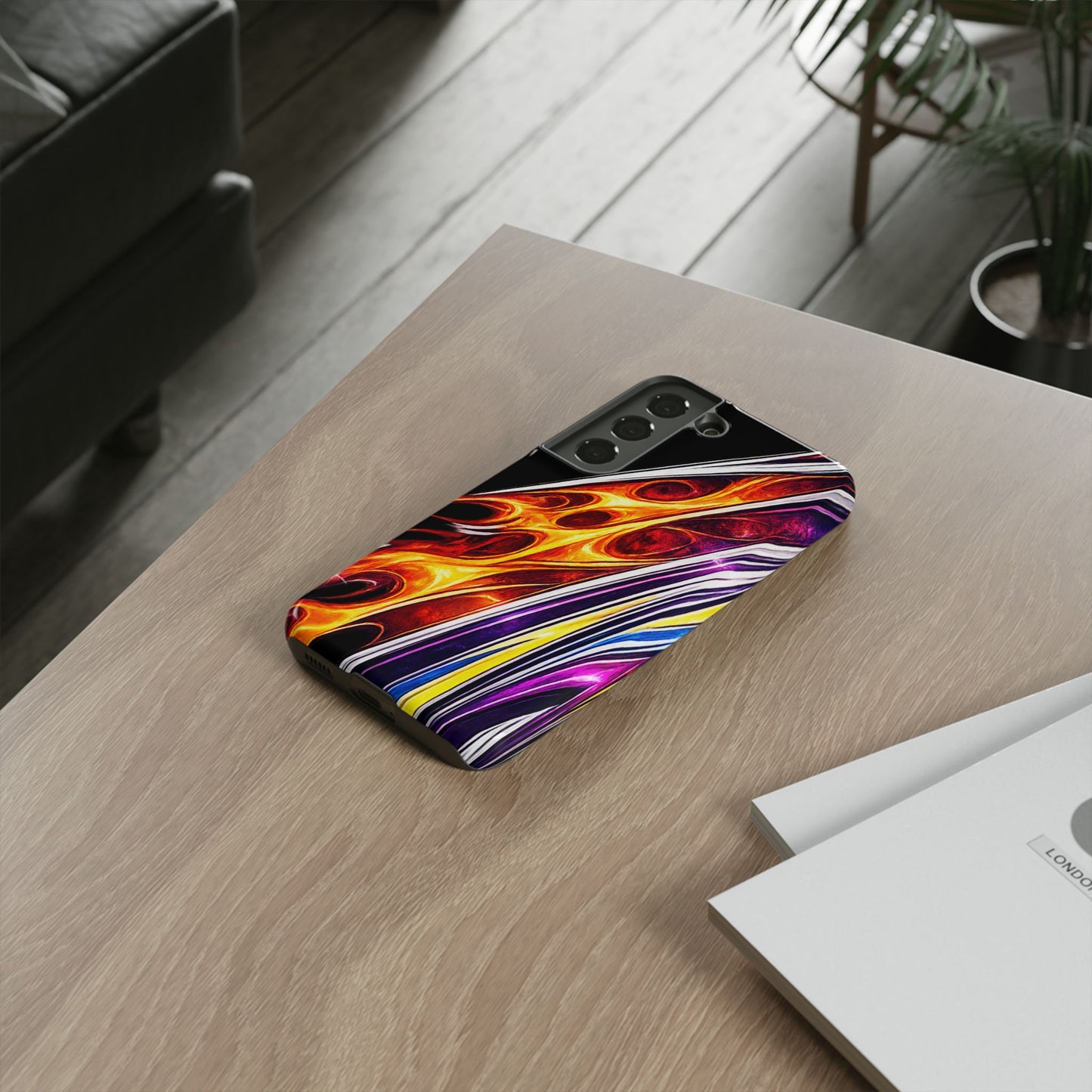 Flaming Abstract Stripes Tough Case | Colorful Phone Cover