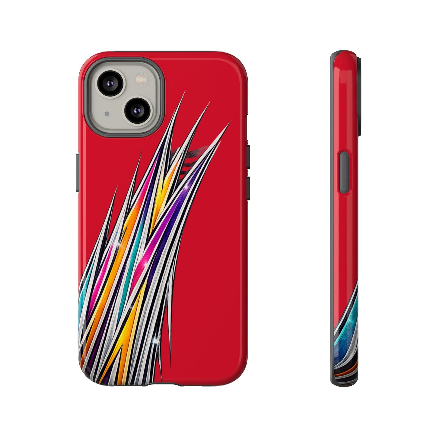 Colorburst Pinstripe Phone Case | Red Abstract Racing Stripe