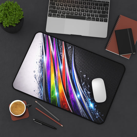 Colorful Abstract Wave Desk Mat | Rainbow Splash Mouse Pad