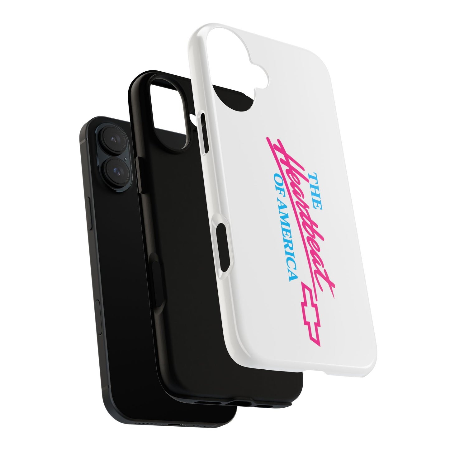 White  “The Heartbeat of America” Retro Chevy Logo, Slim Protective Cover