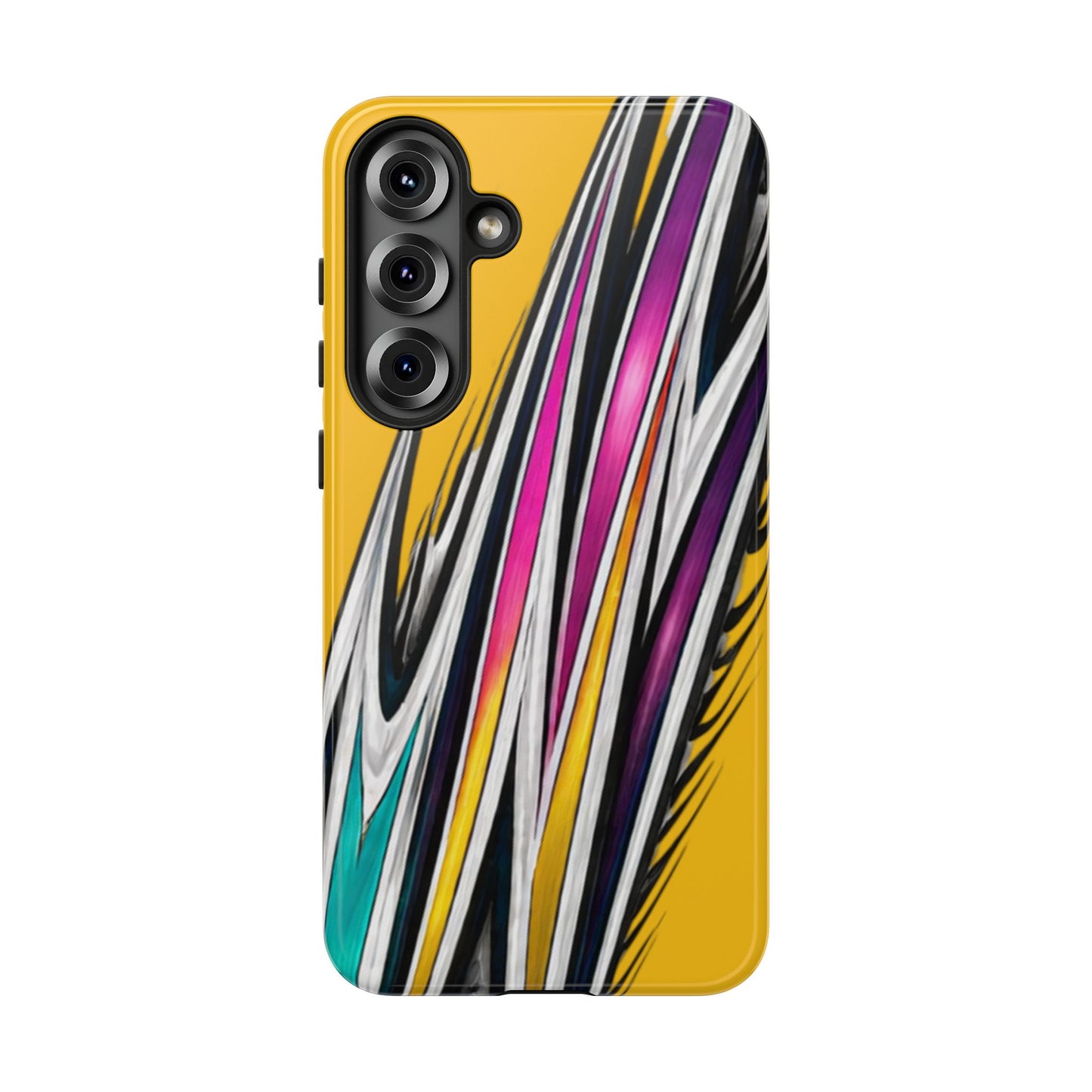 Yellow Abstract Stripes Phone Case | Tough Protective Phone Case