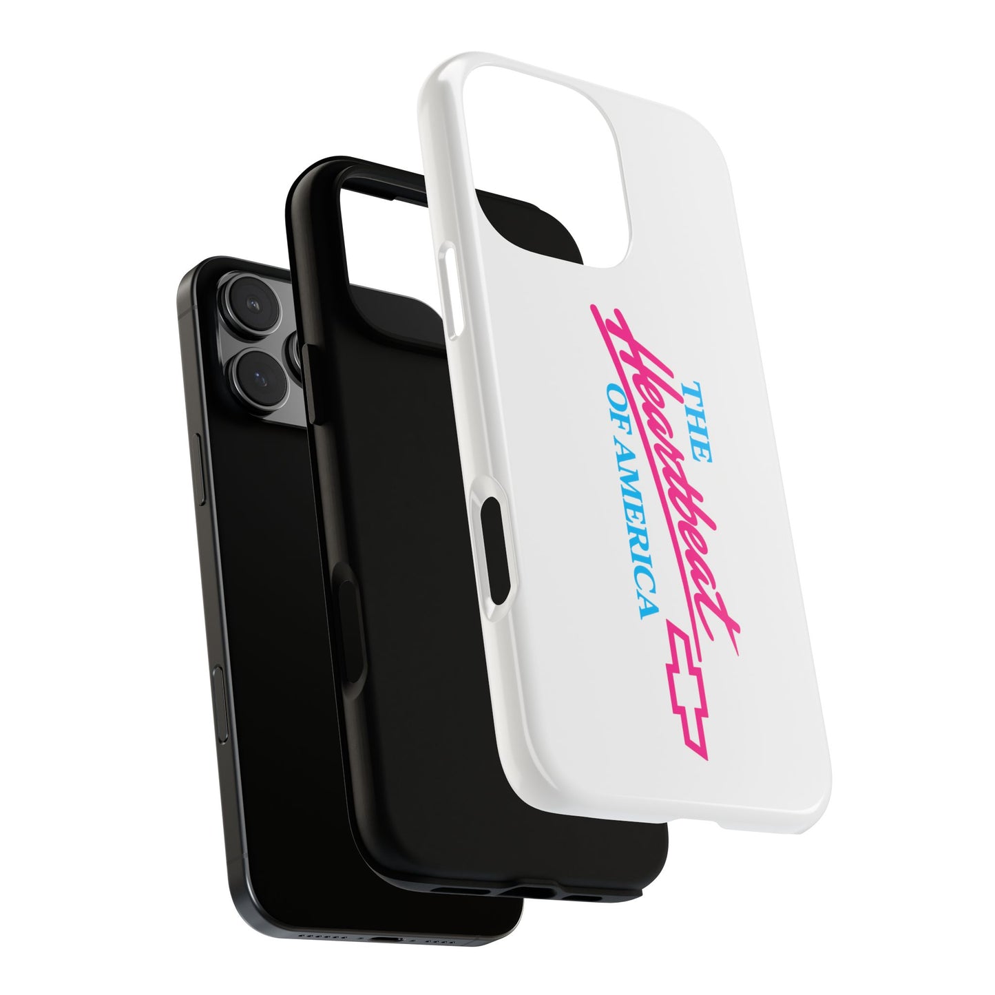 White  “The Heartbeat of America” Retro Chevy Logo, Slim Protective Cover