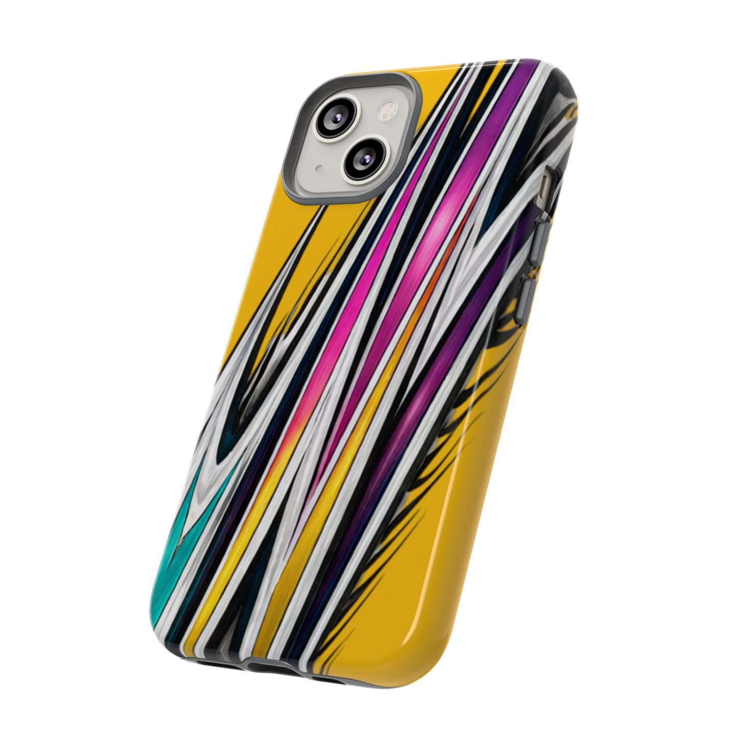 Yellow Abstract Stripes Phone Case | Tough Protective Phone Case