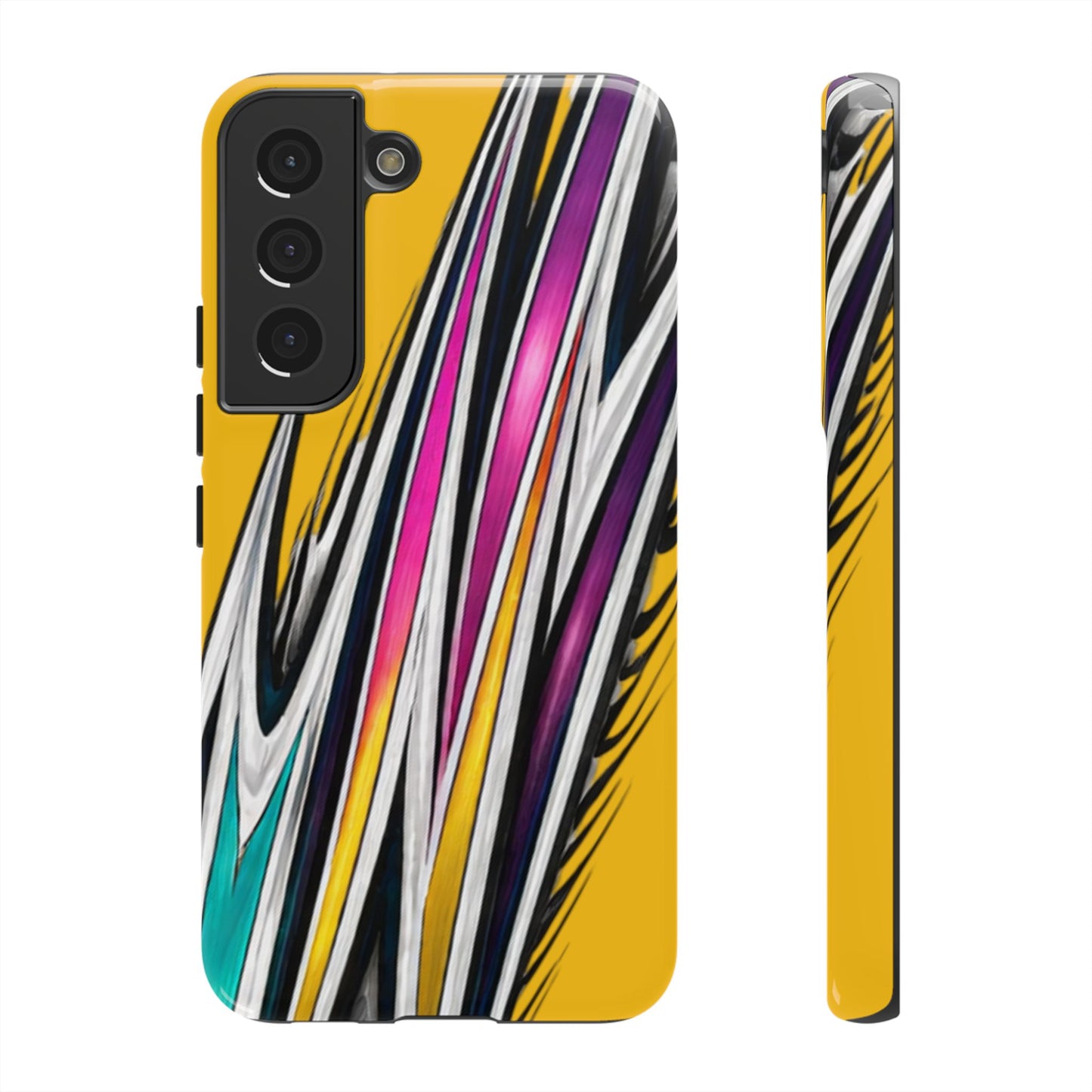 Yellow Abstract Stripes Phone Case | Tough Protective Phone Case