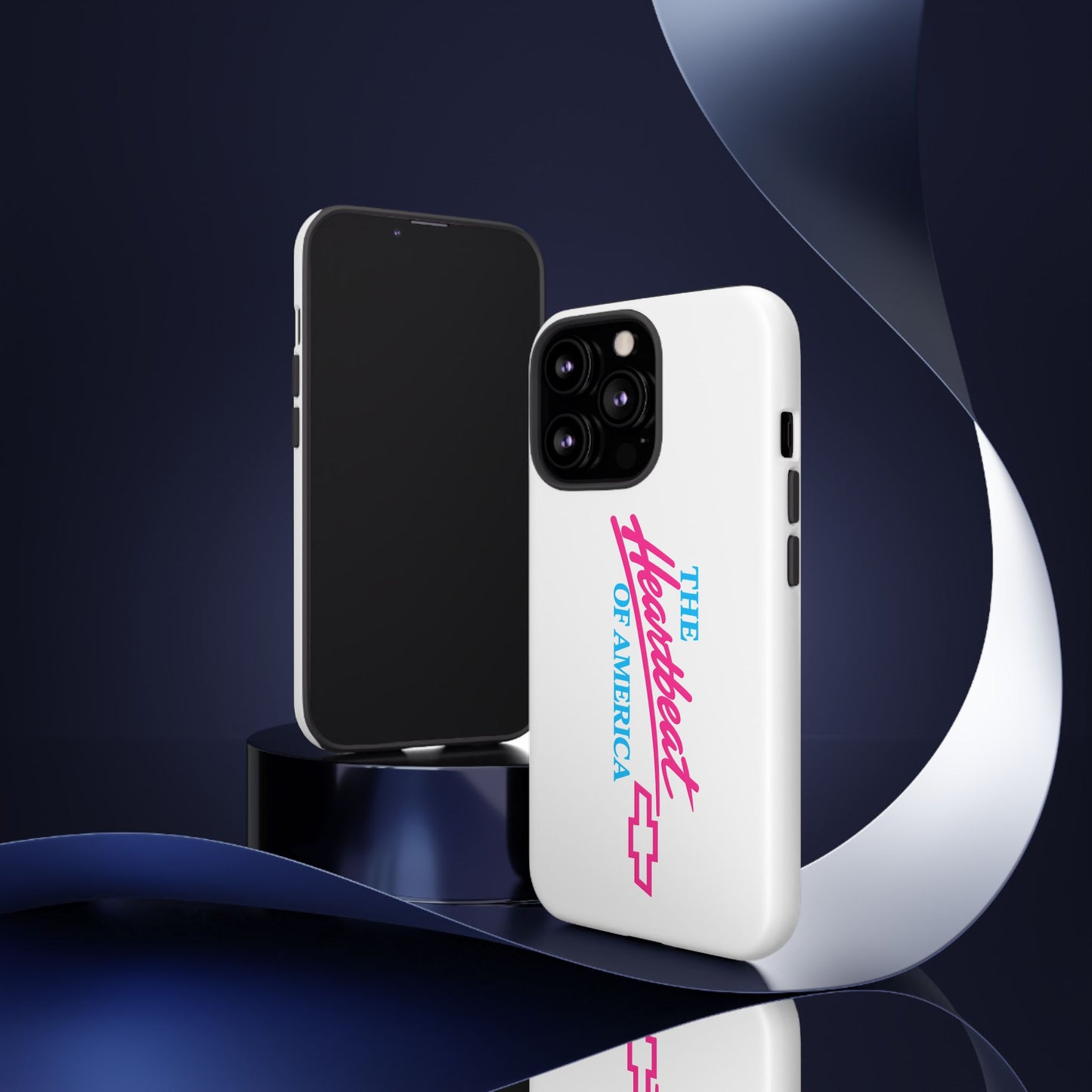 White  “The Heartbeat of America” Retro Chevy Logo, Slim Protective Cover