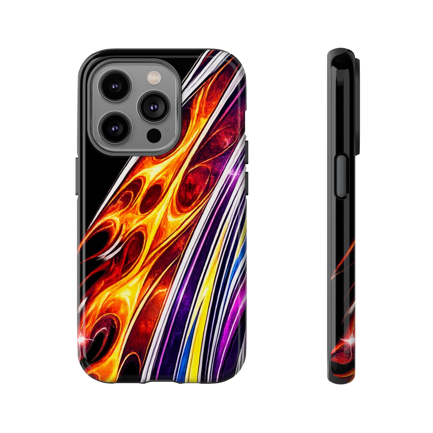 Flaming Abstract Stripes Tough Case | Colorful Phone Cover