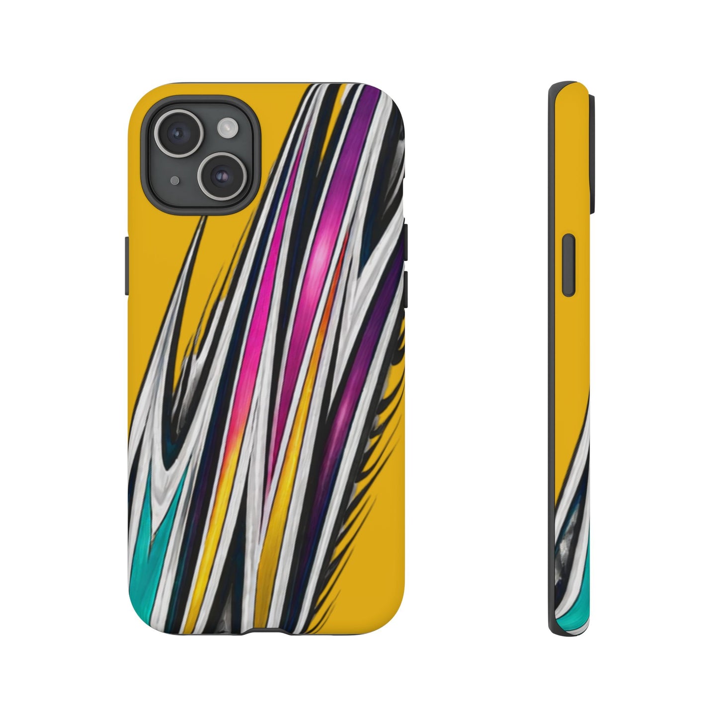 Yellow Abstract Stripes Phone Case | Tough Protective Phone Case