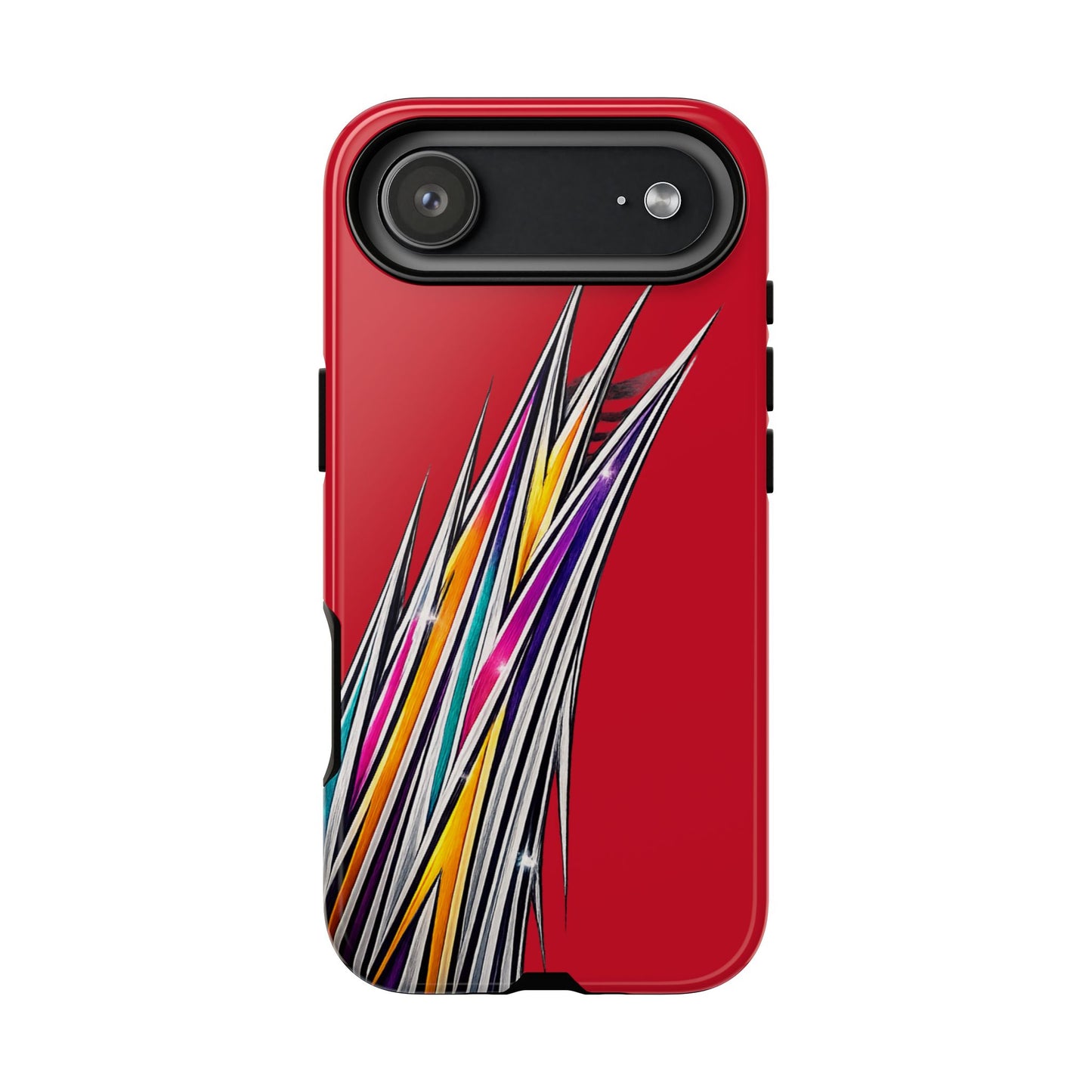 Colorburst Pinstripe Phone Case | Red Abstract Racing Stripe