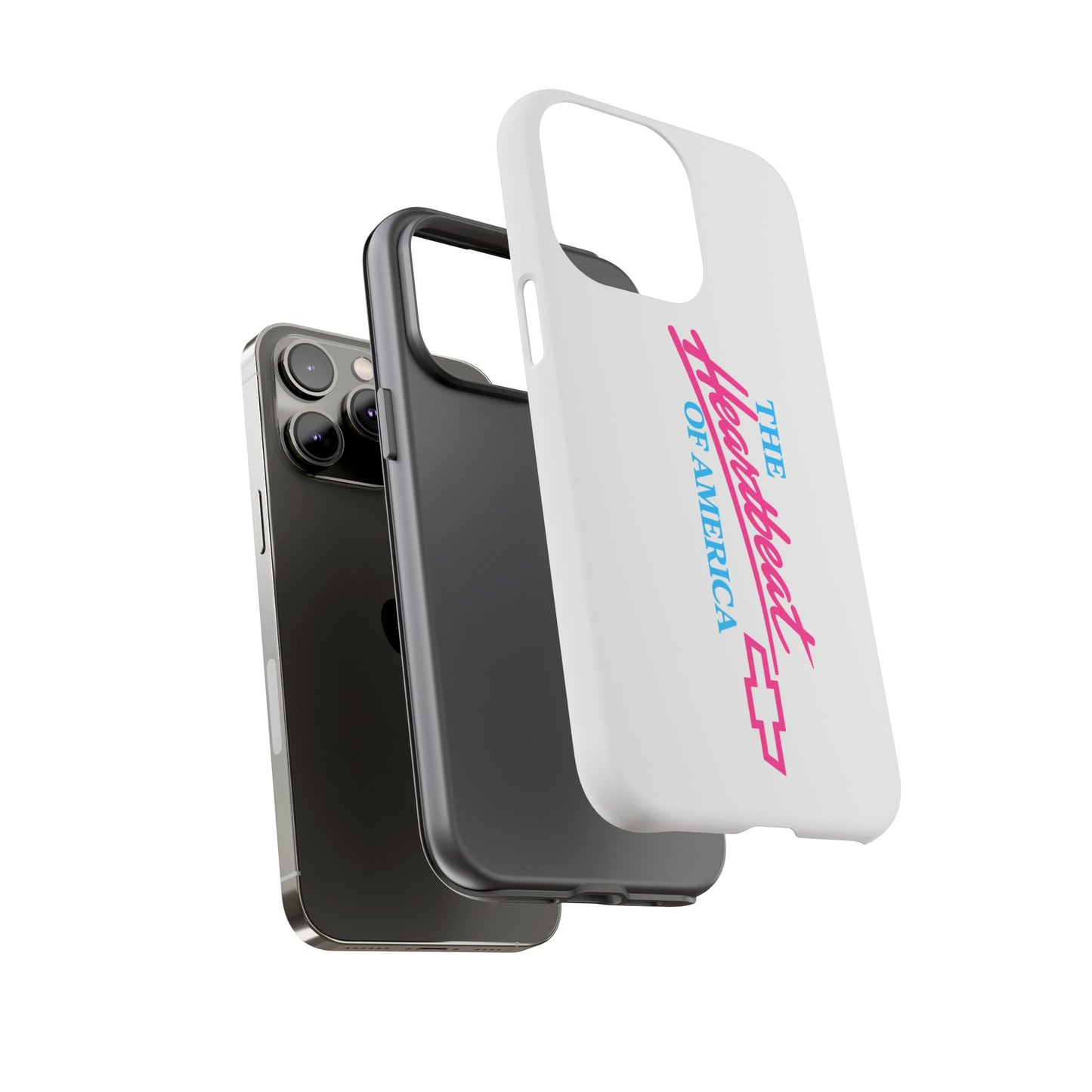 White  “The Heartbeat of America” Retro Chevy Logo, Slim Protective Cover