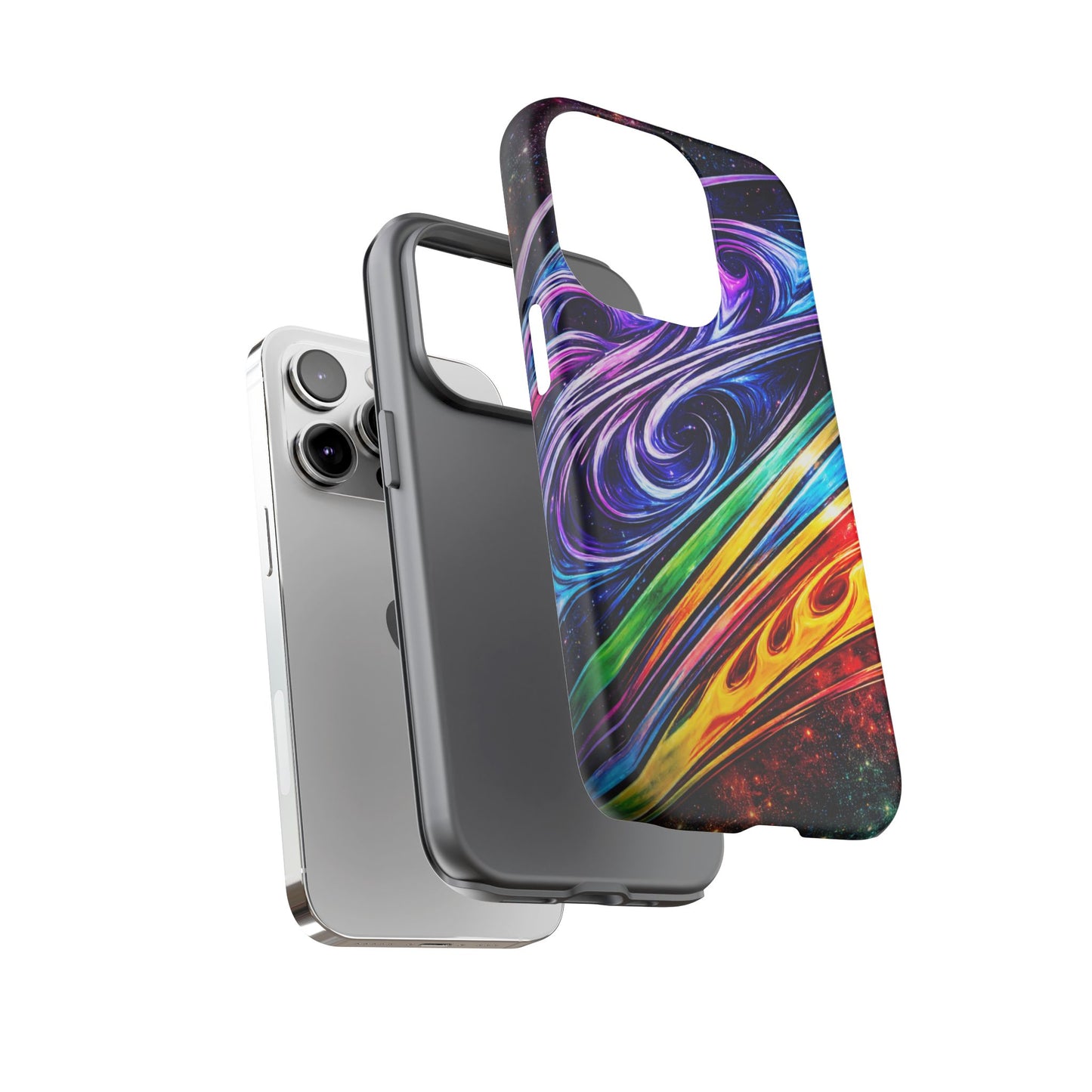 Abstract Cosmic Swirls phone case | Galaxy Rainbow Protective Case