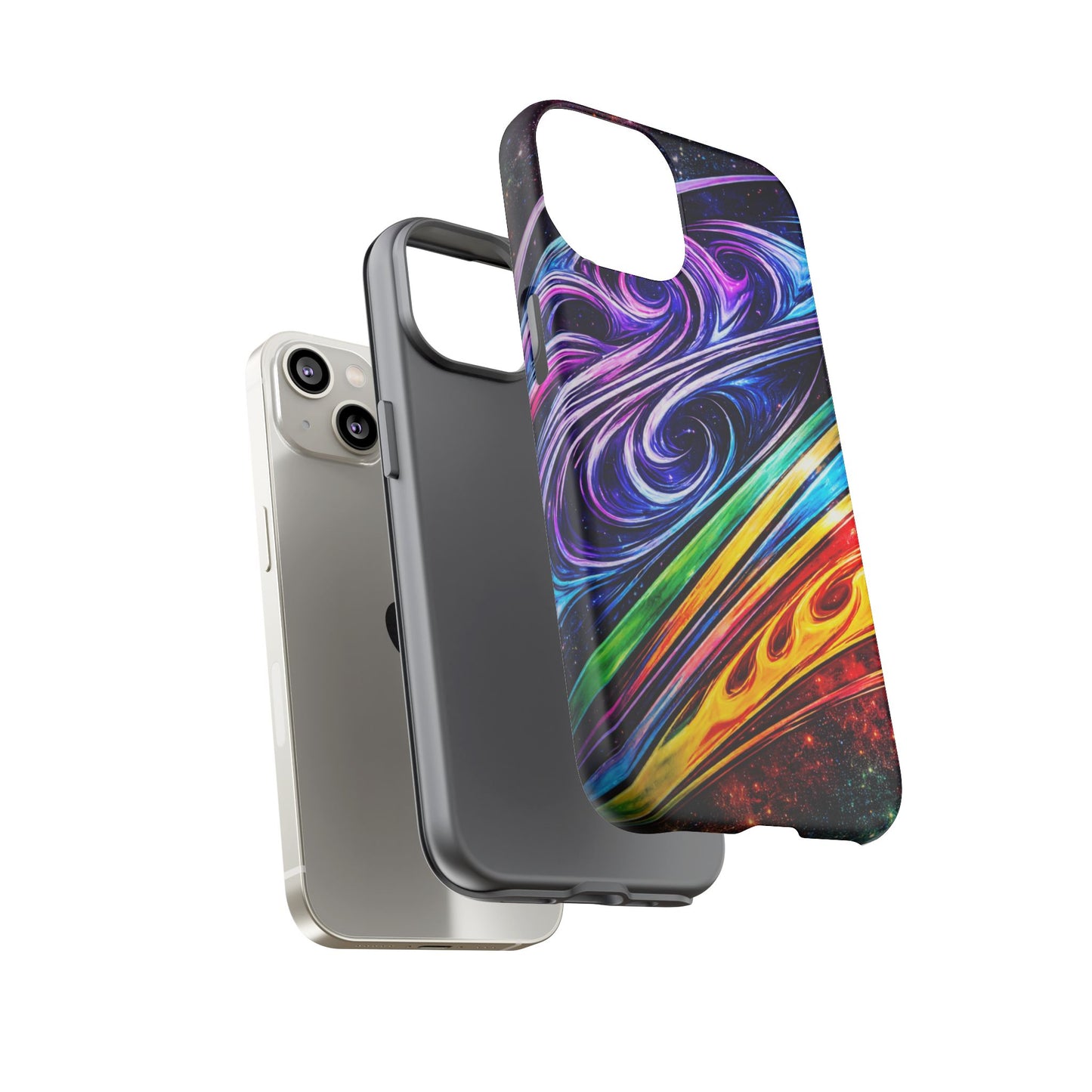 Abstract Cosmic Swirls phone case | Galaxy Rainbow Protective Case