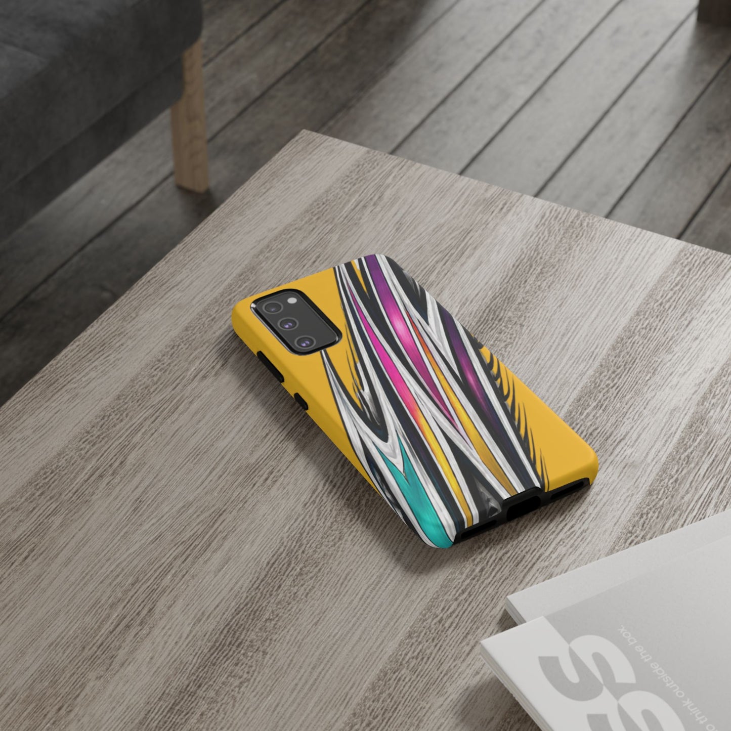 Yellow Abstract Stripes Phone Case | Tough Protective Phone Case