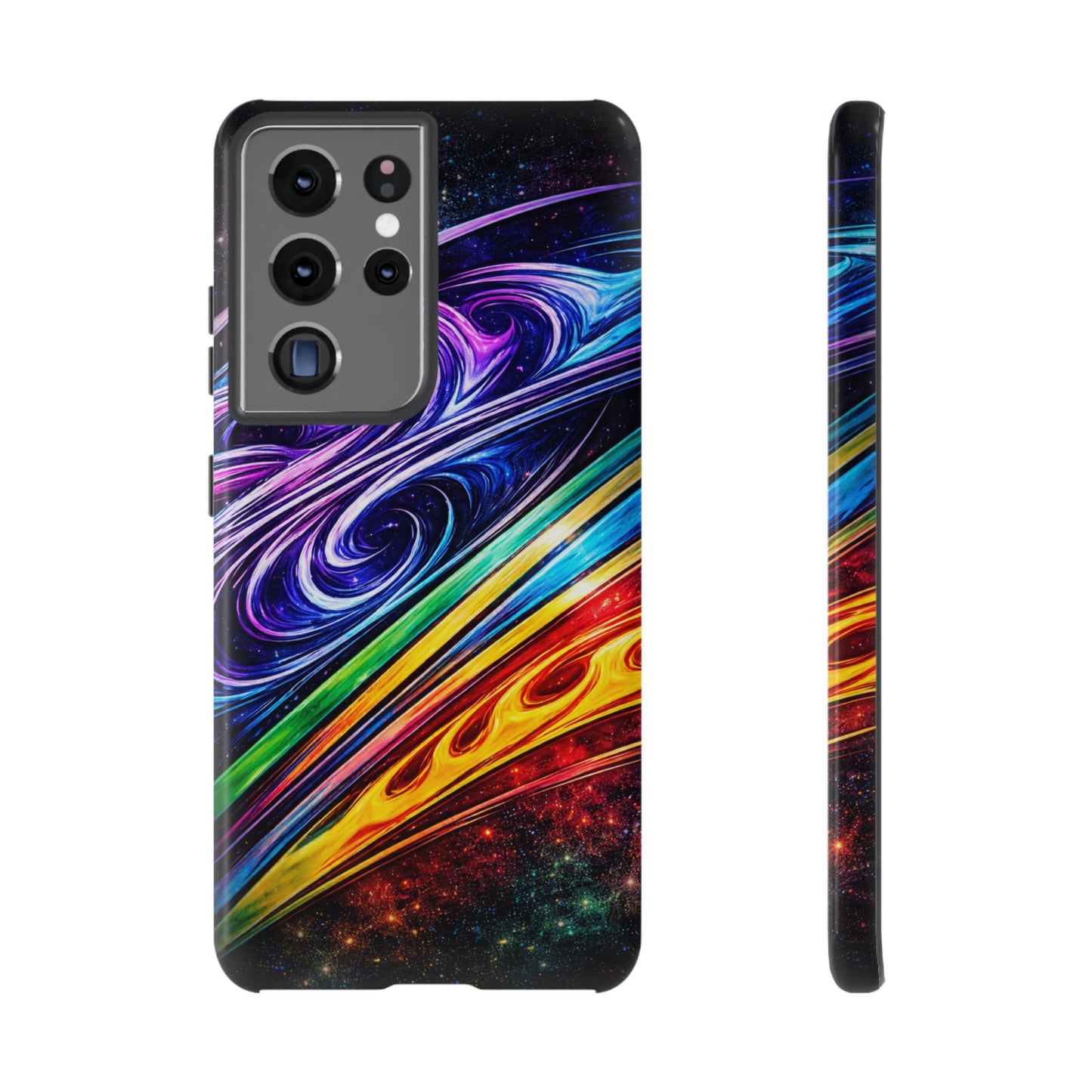 Abstract Cosmic Swirls phone case | Galaxy Rainbow Protective Case