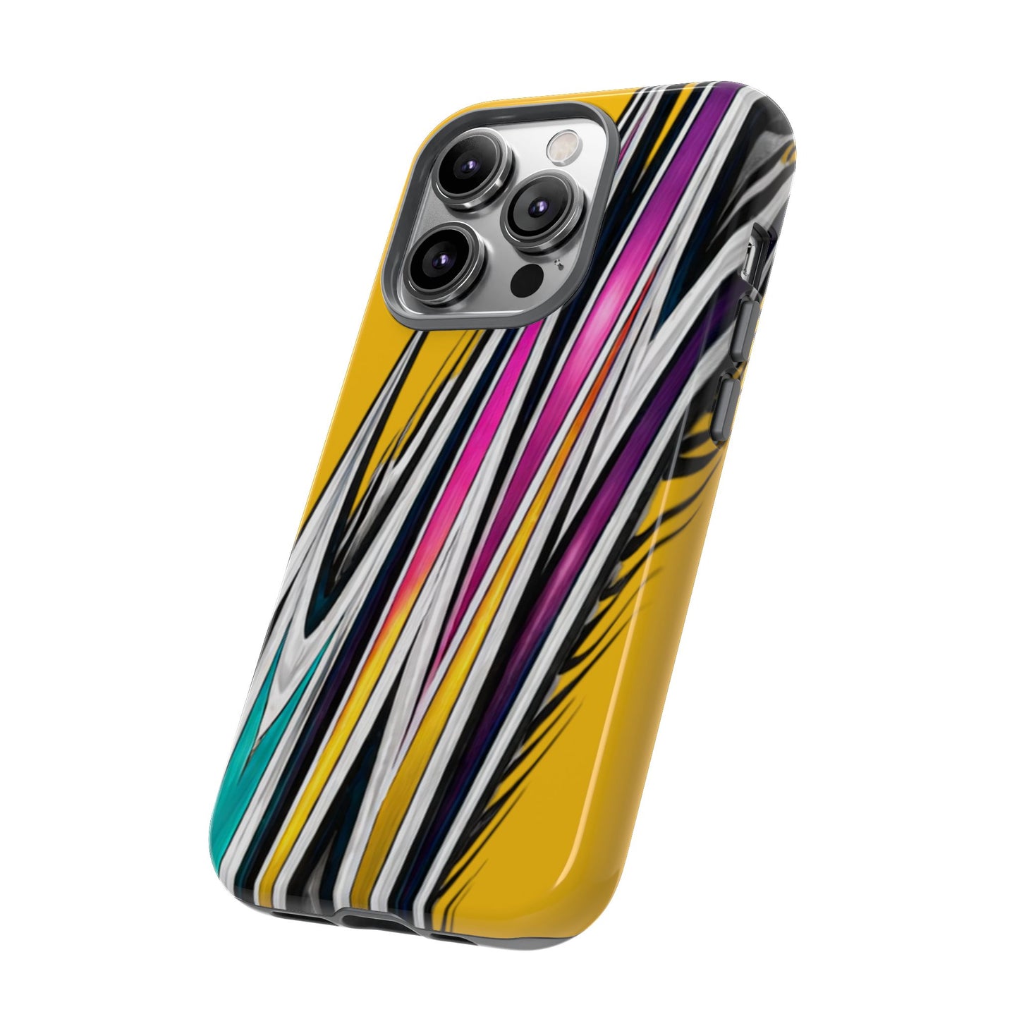 Yellow Abstract Stripes Phone Case | Tough Protective Phone Case