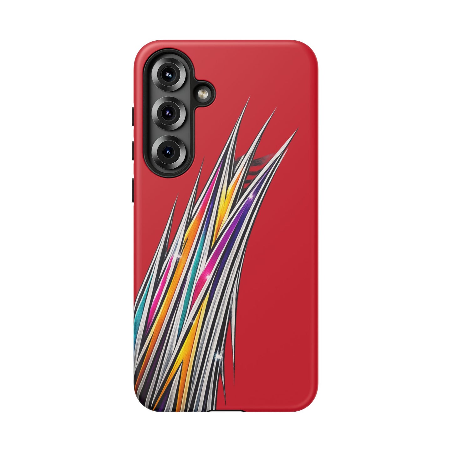 Colorburst Pinstripe Phone Case | Red Abstract Racing Stripe