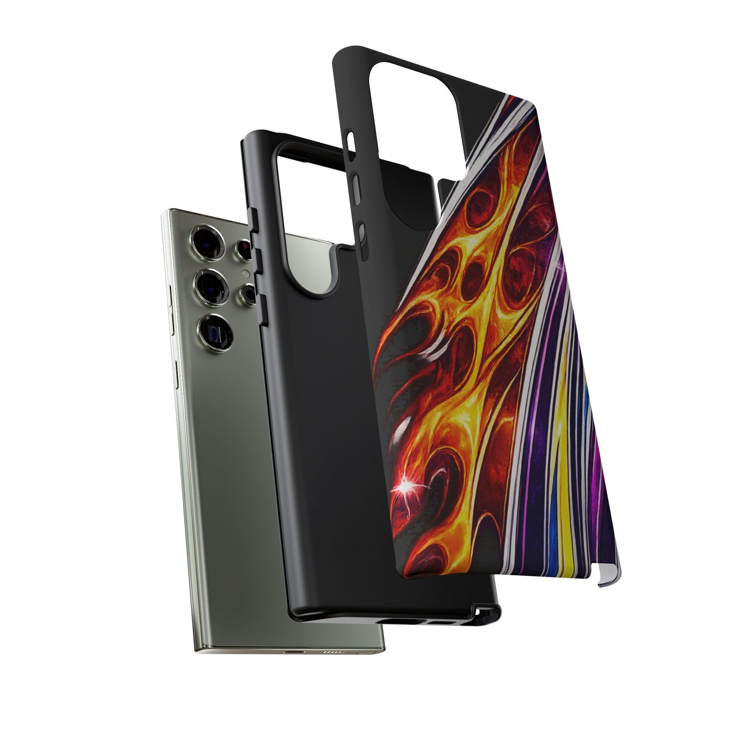 Flaming Abstract Stripes Tough Case | Colorful Phone Cover