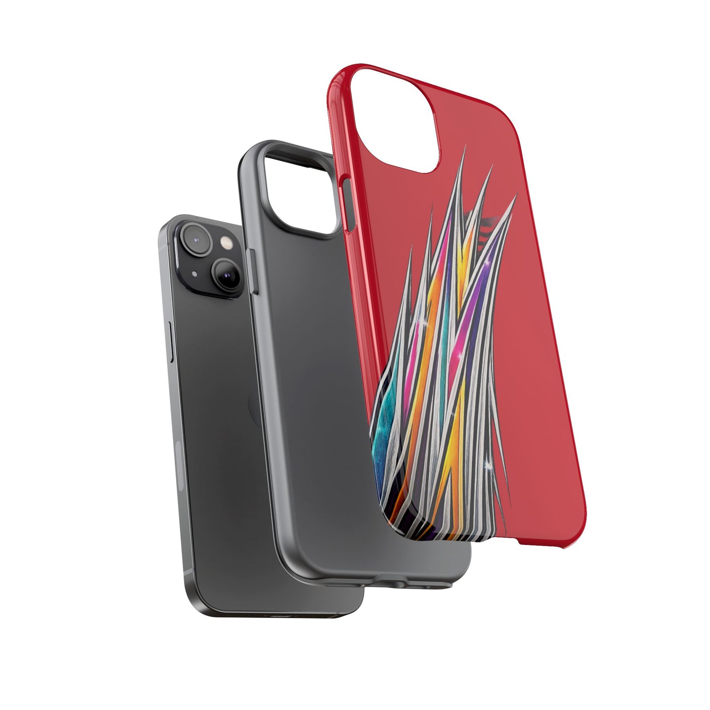 Colorburst Pinstripe Phone Case | Red Abstract Racing Stripe