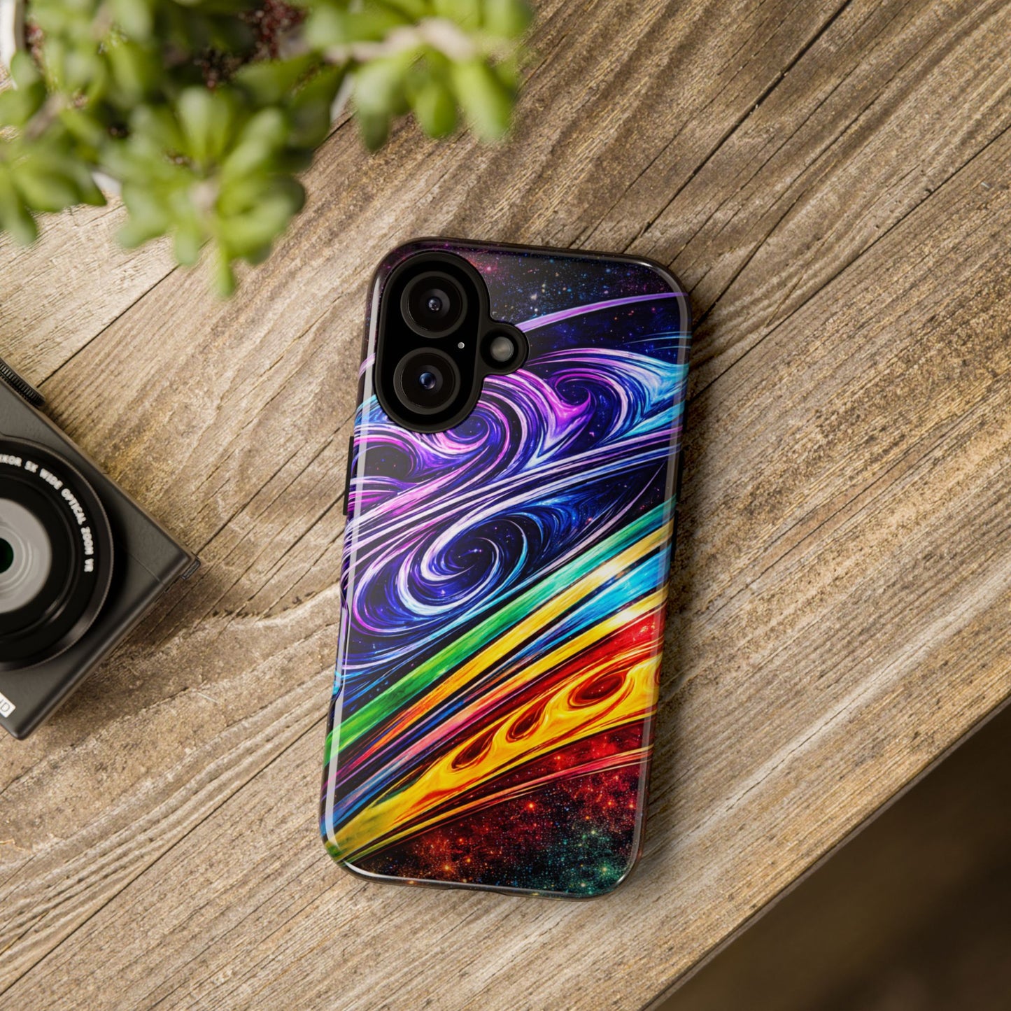 Abstract Cosmic Swirls phone case | Galaxy Rainbow Protective Case