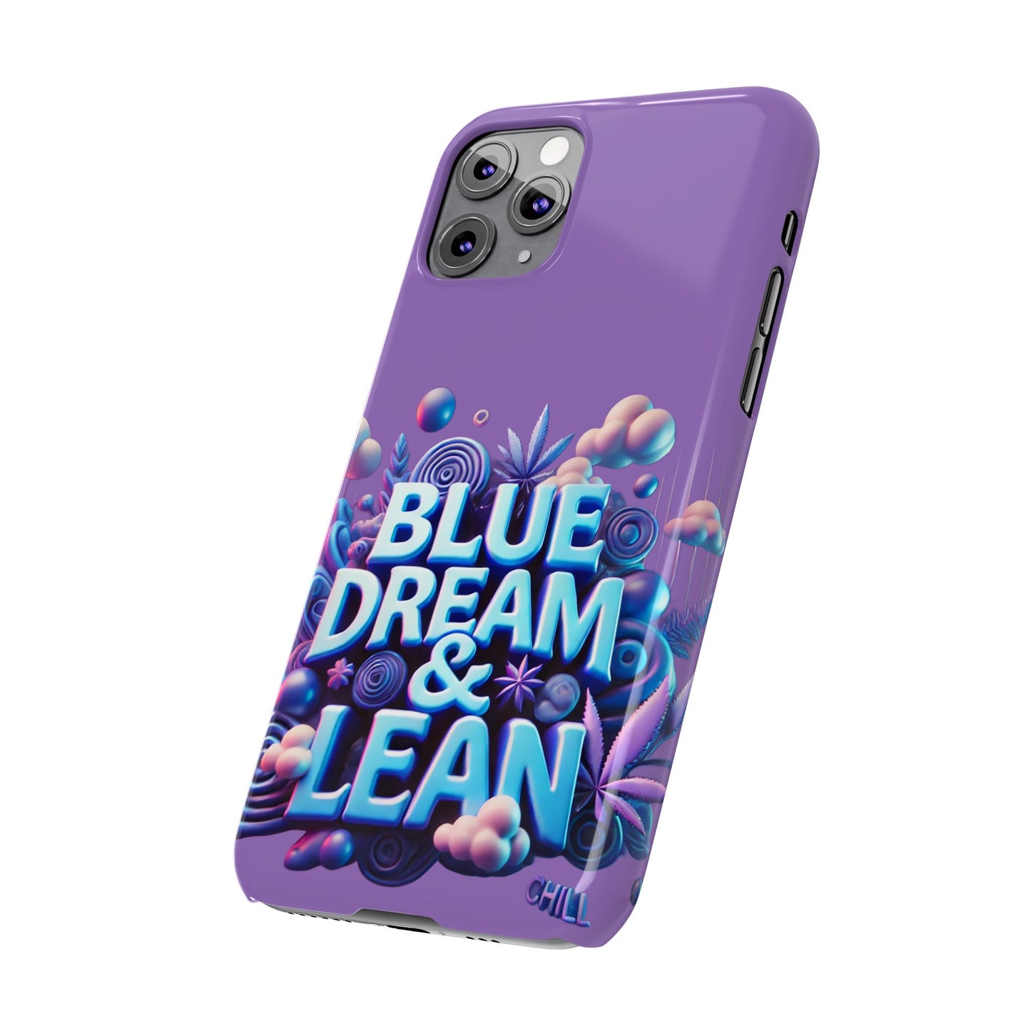 Vibrant Slim Phone Cases - 'Blue Dream & Lean' Design for Trendsetters