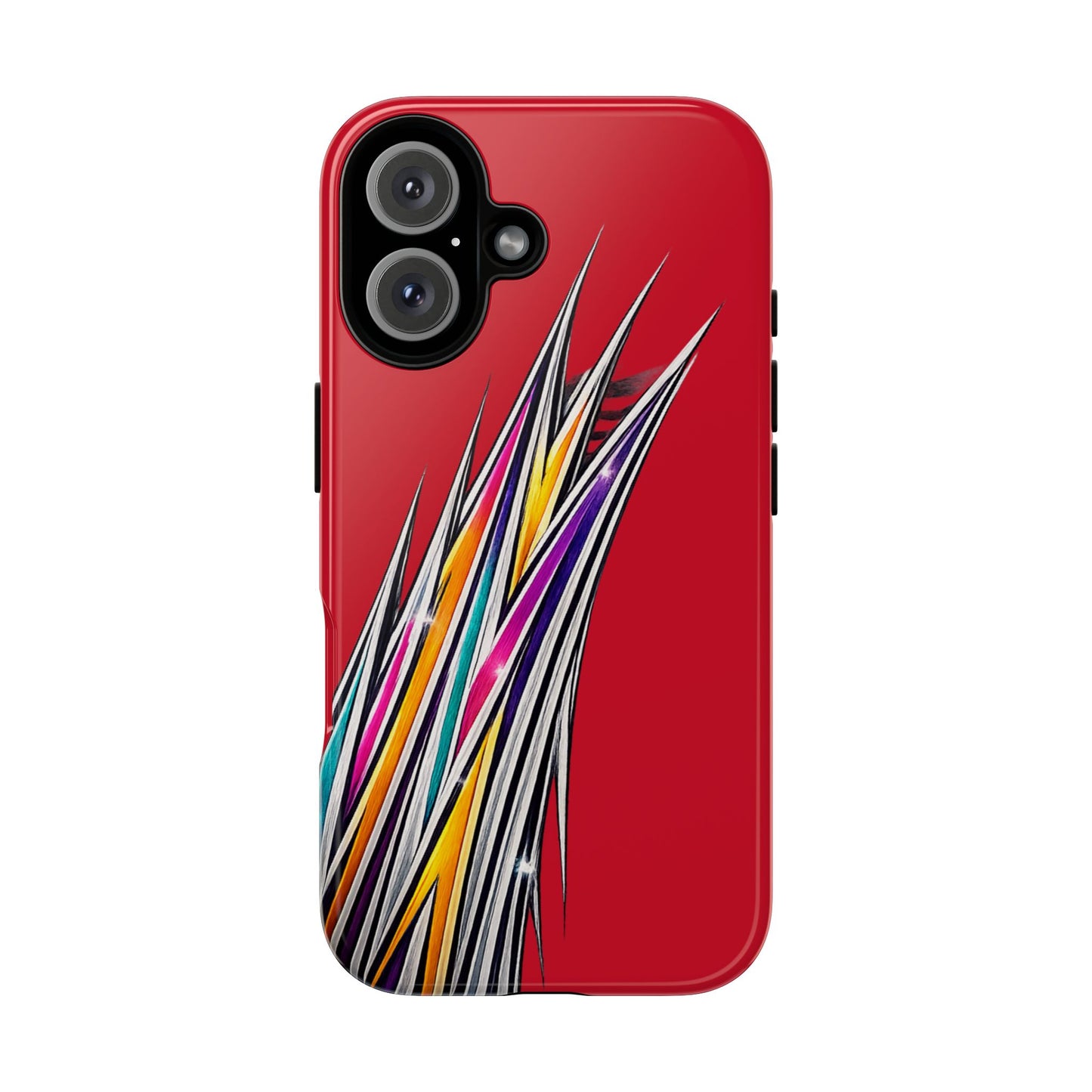 Colorburst Pinstripe Phone Case | Red Abstract Racing Stripe