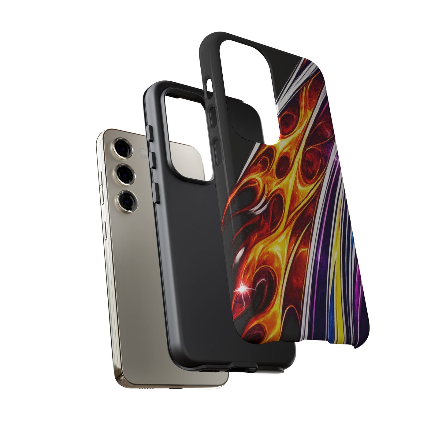 Flaming Abstract Stripes Tough Case | Colorful Phone Cover
