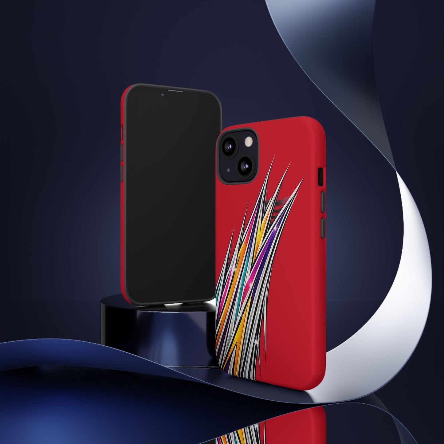 Colorburst Pinstripe Phone Case | Red Abstract Racing Stripe