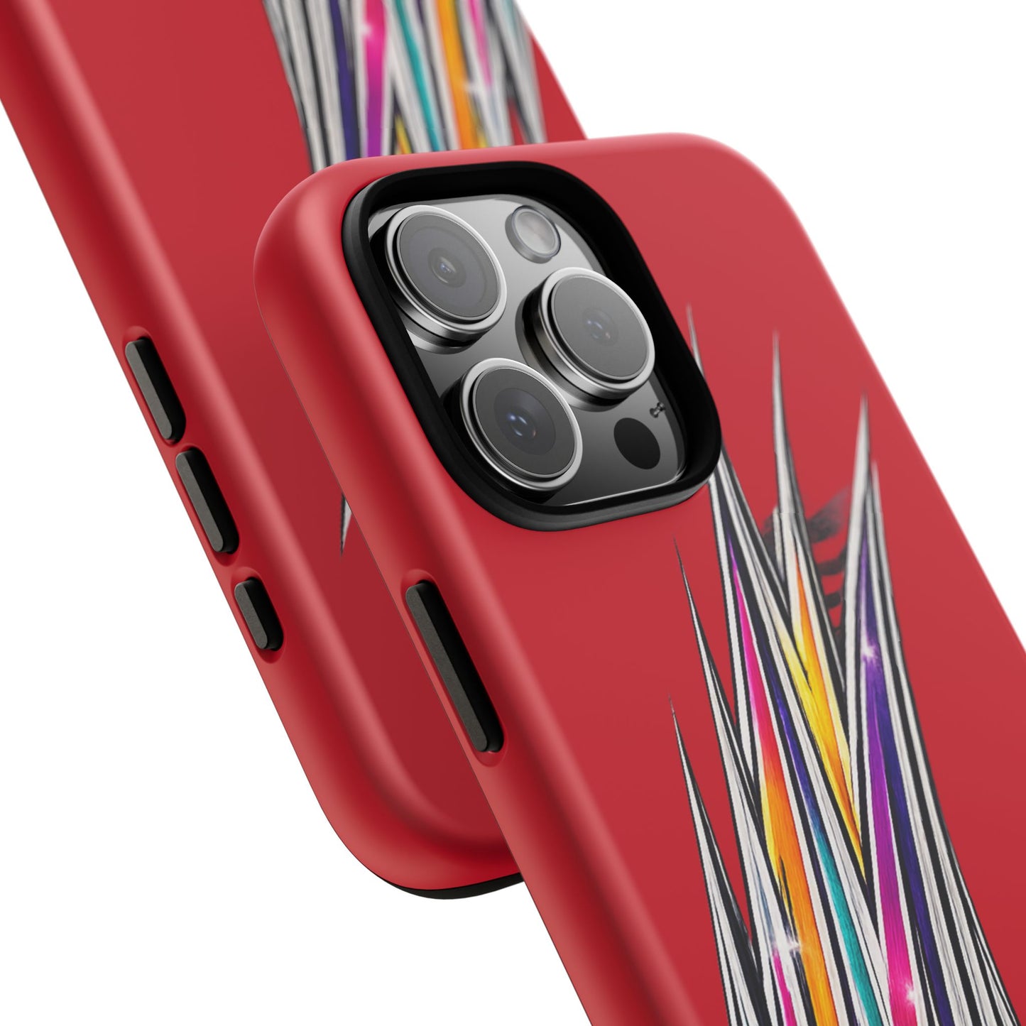 Colorburst Pinstripe Phone Case | Red Abstract Racing Stripe