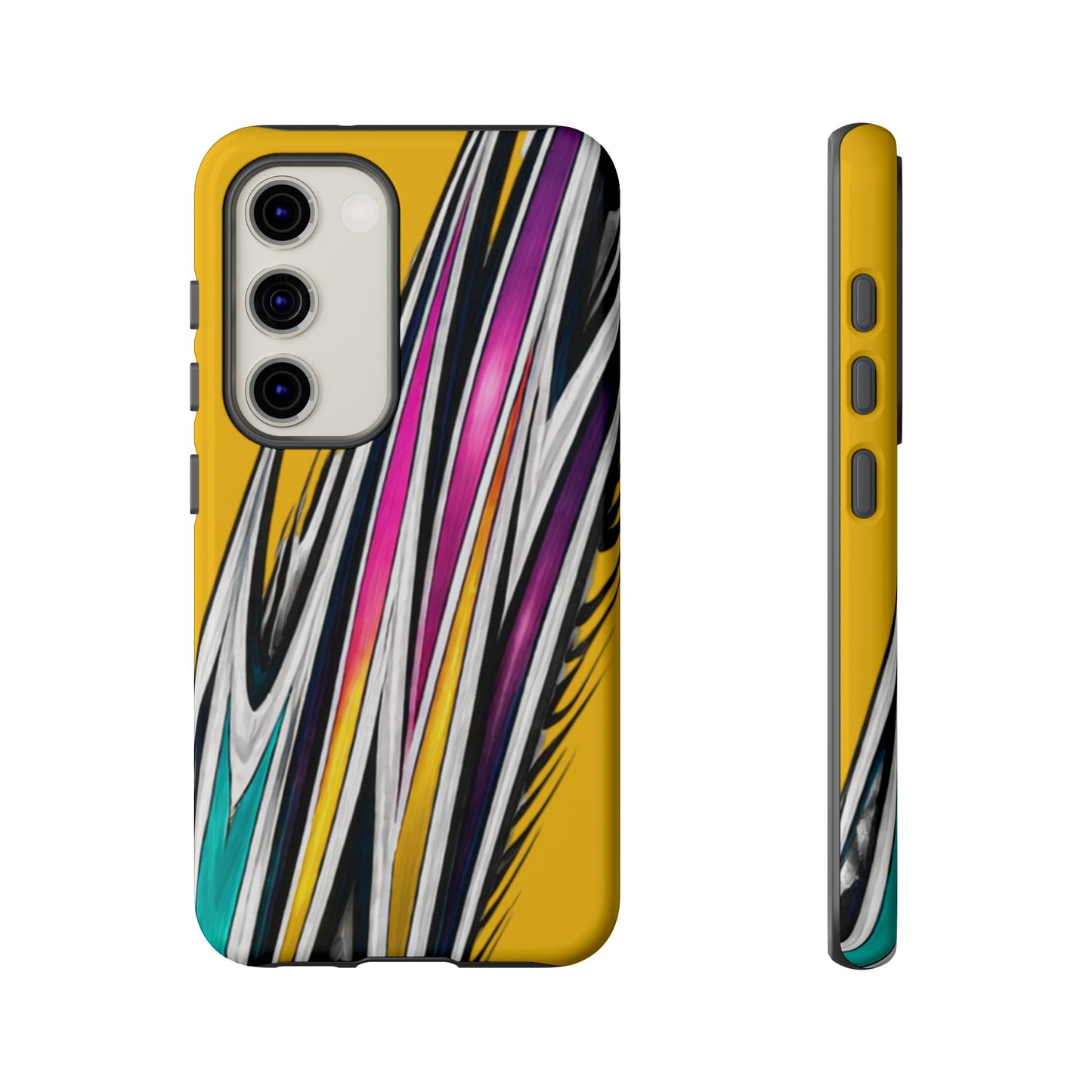 Yellow Abstract Stripes Phone Case | Tough Protective Phone Case