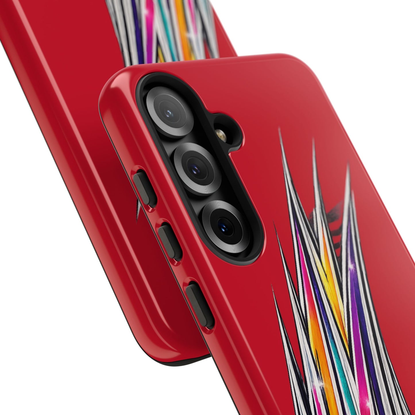 Colorburst Pinstripe Phone Case | Red Abstract Racing Stripe