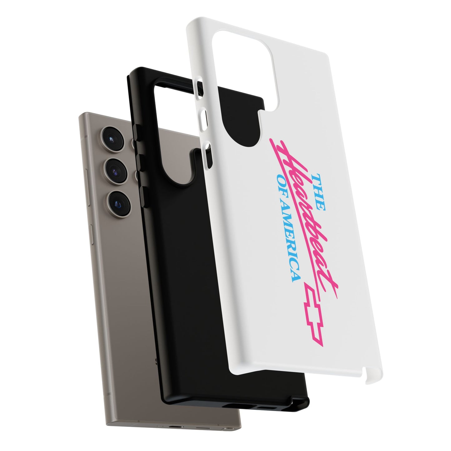White  “The Heartbeat of America” Retro Chevy Logo, Slim Protective Cover