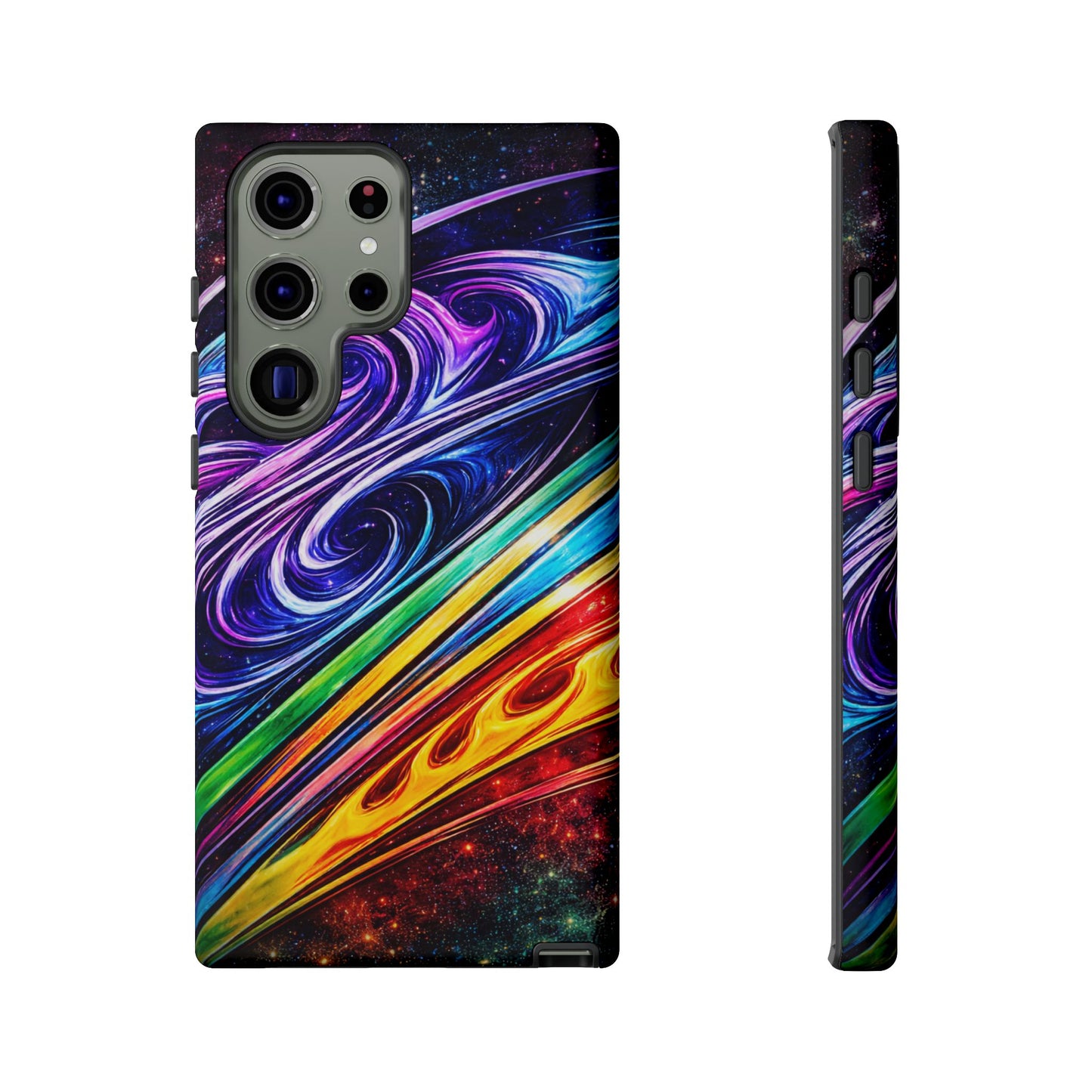 Abstract Cosmic Swirls phone case | Galaxy Rainbow Protective Case