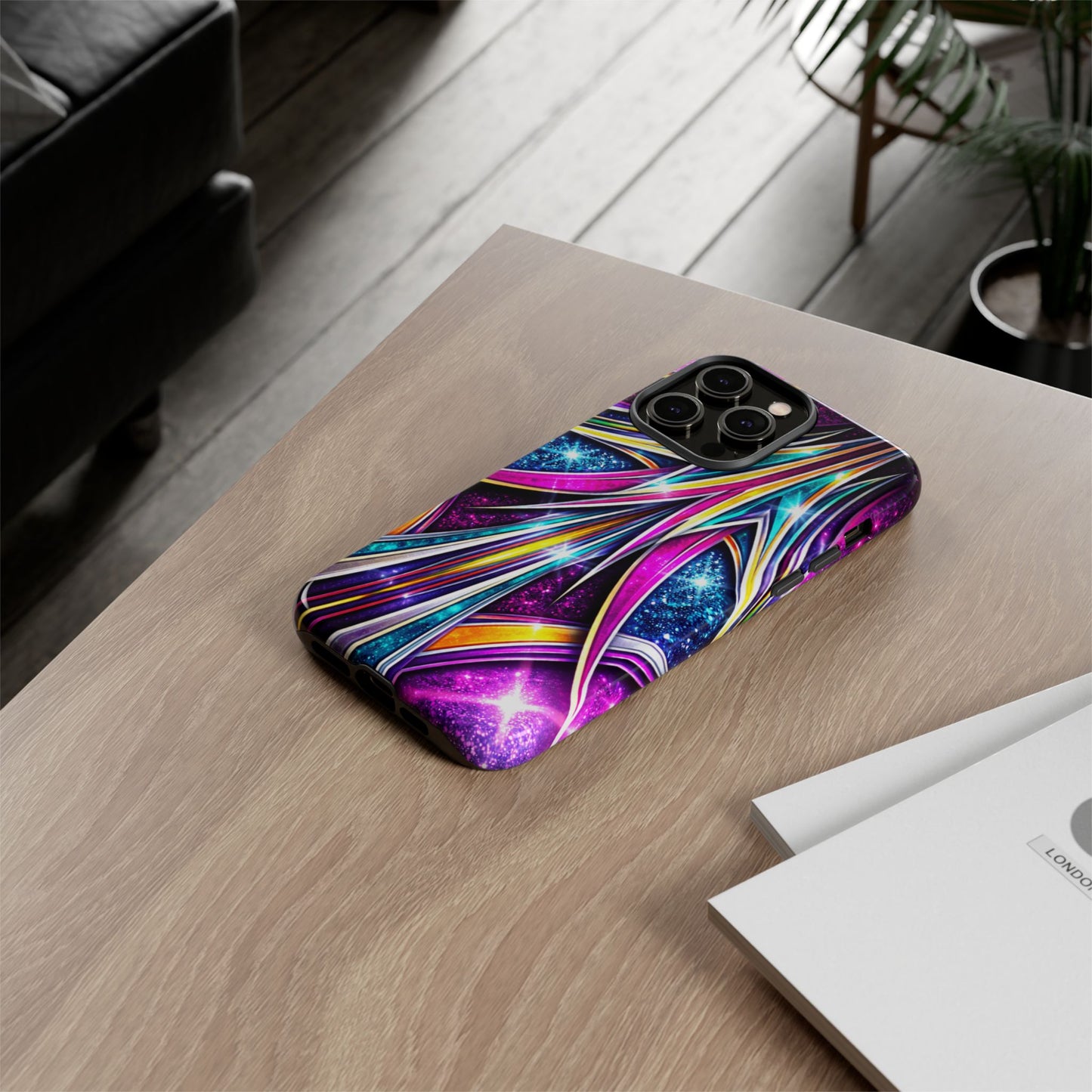 Custom Lowrider Pinstripe Swirl Tough Phone Case – Impact Resistant