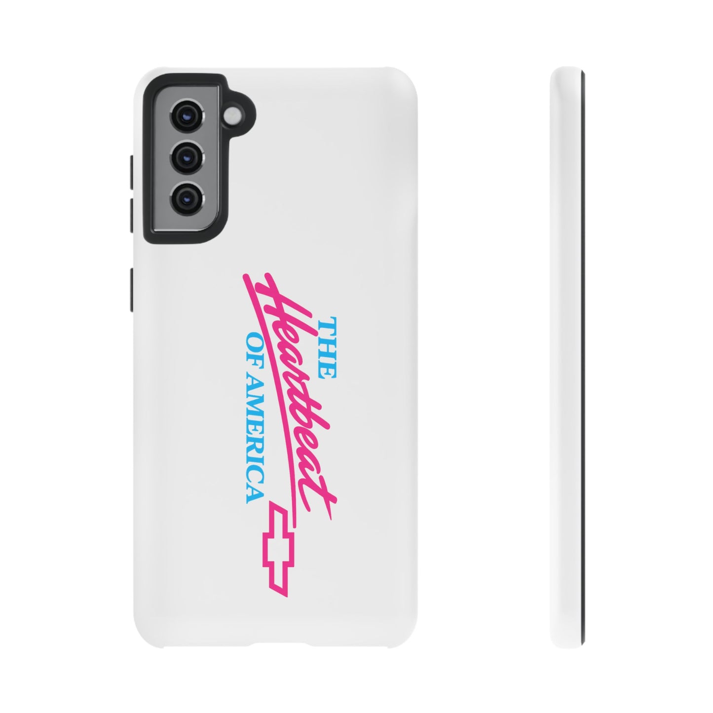 White  “The Heartbeat of America” Retro Chevy Logo, Slim Protective Cover