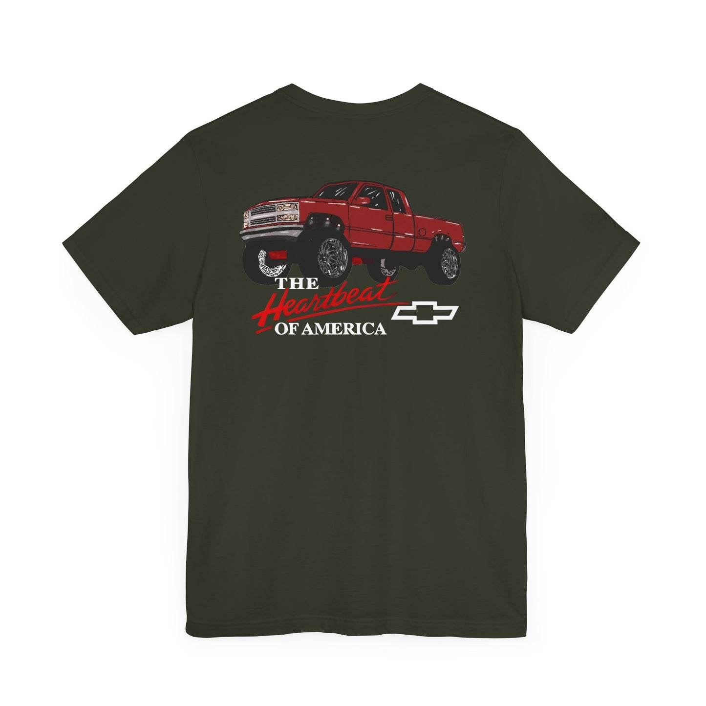 Heartbeat America Tee, Unisex Short Sleeve T-Shirt, Casual Vintage Style,