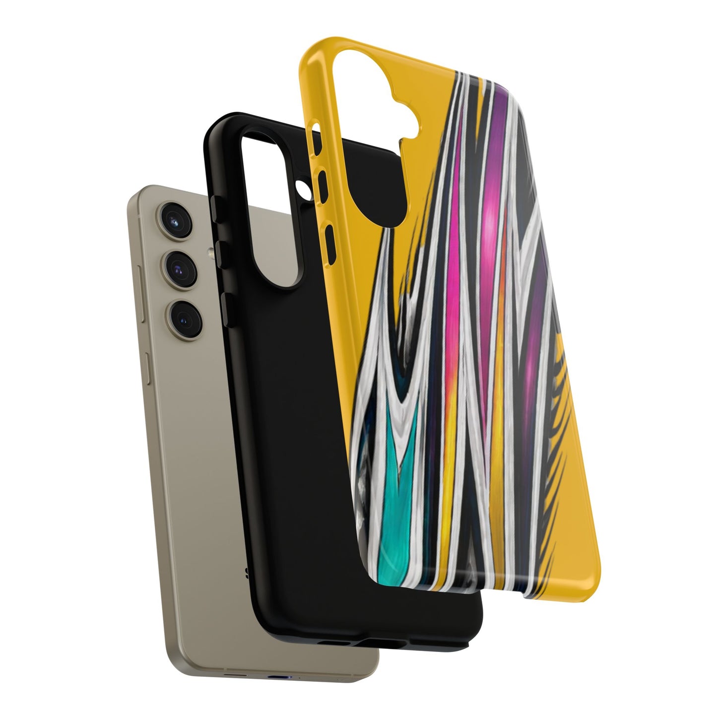 Yellow Abstract Stripes Phone Case | Tough Protective Phone Case