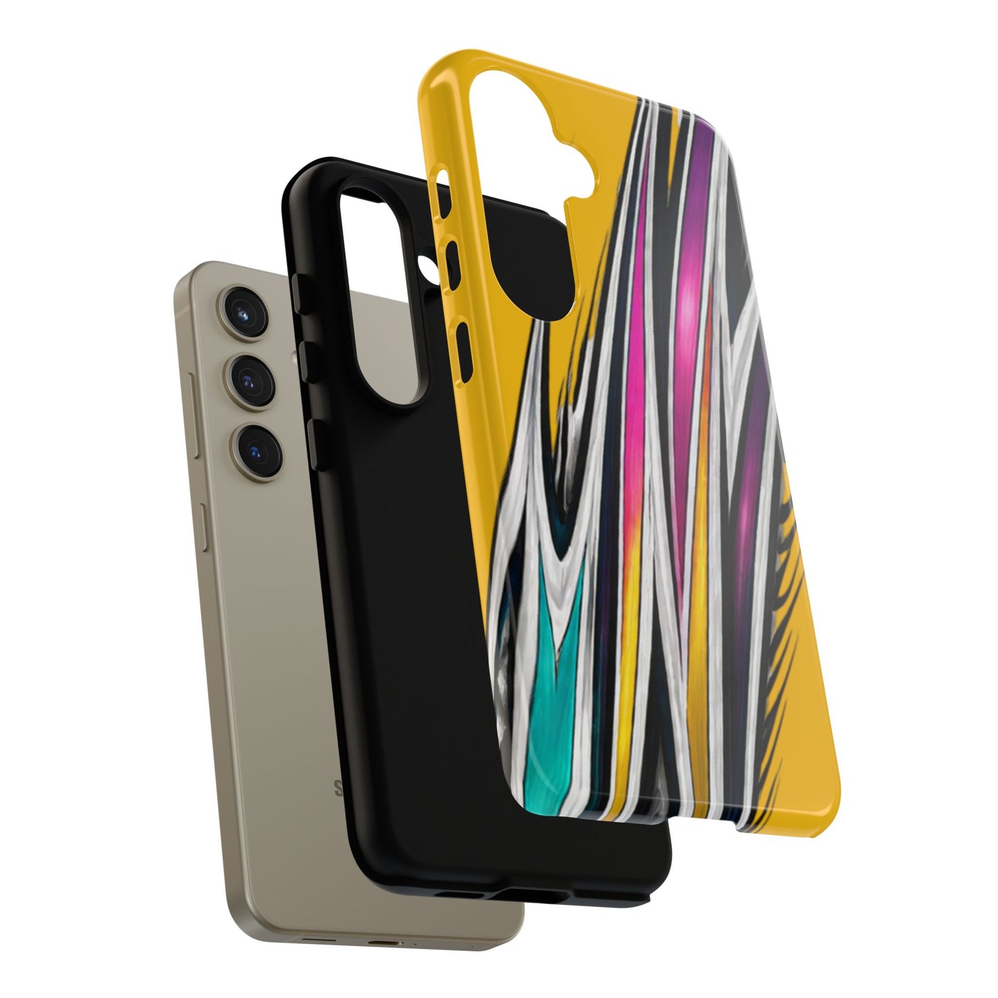 Yellow Abstract Stripes Phone Case | Tough Protective Phone Case
