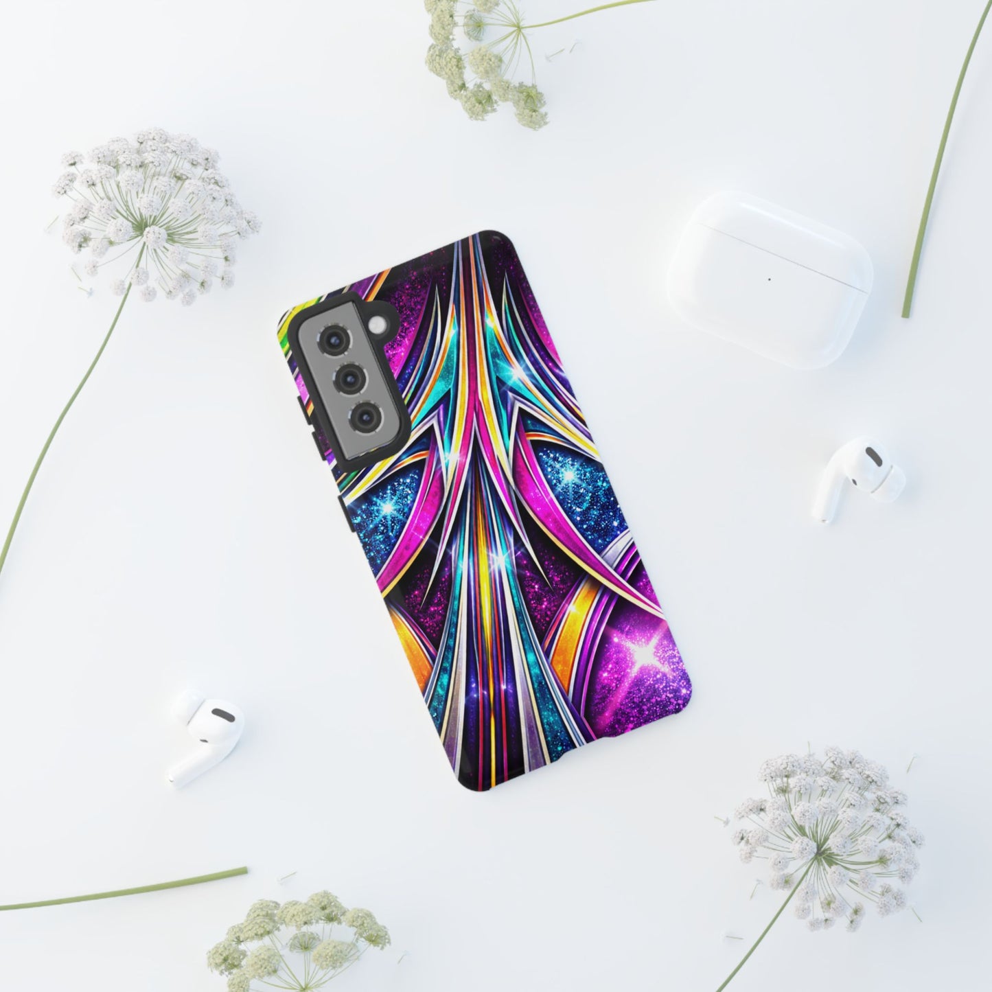 Custom Lowrider Pinstripe Swirl Tough Phone Case – Impact Resistant