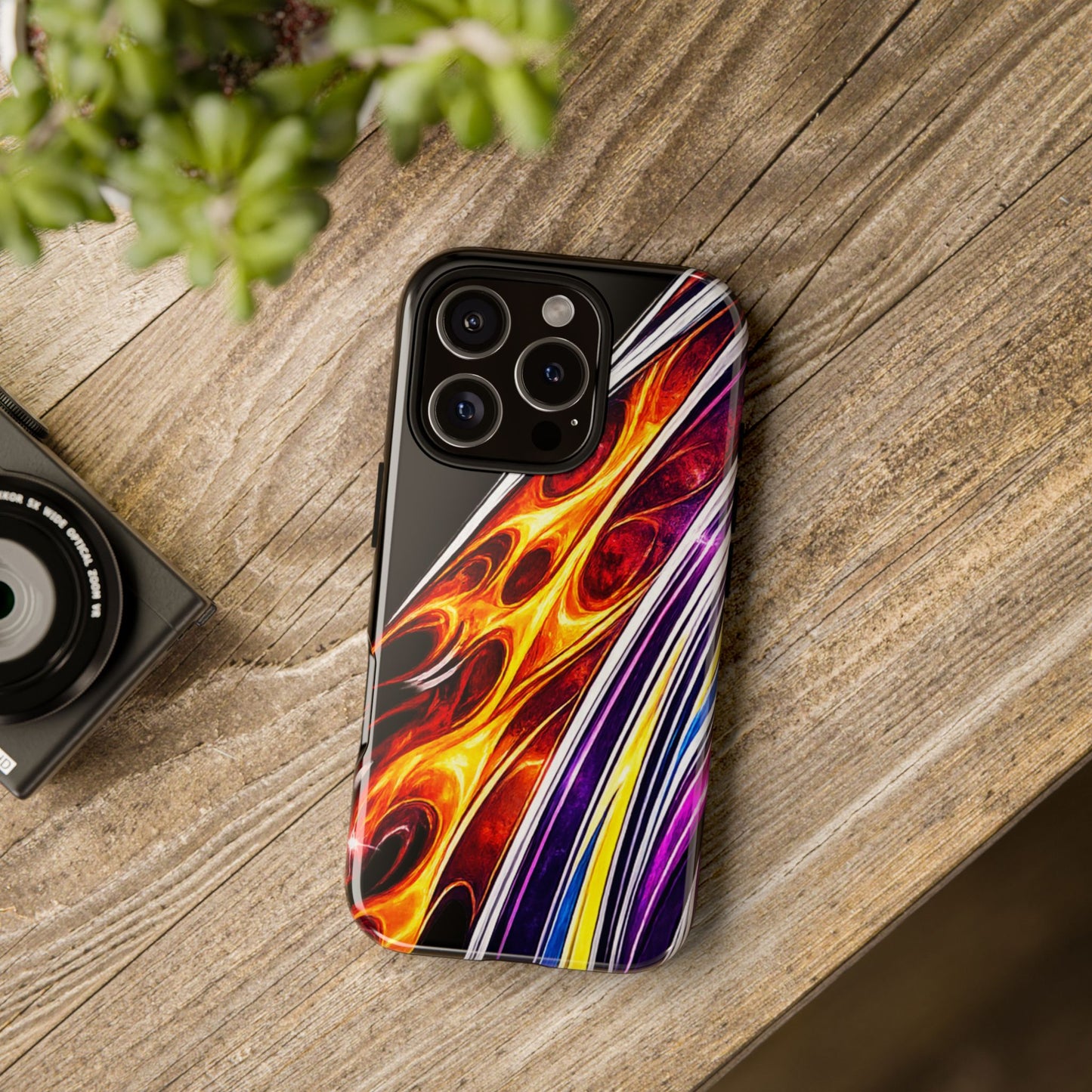 Flaming Abstract Stripes Tough Case | Colorful Phone Cover